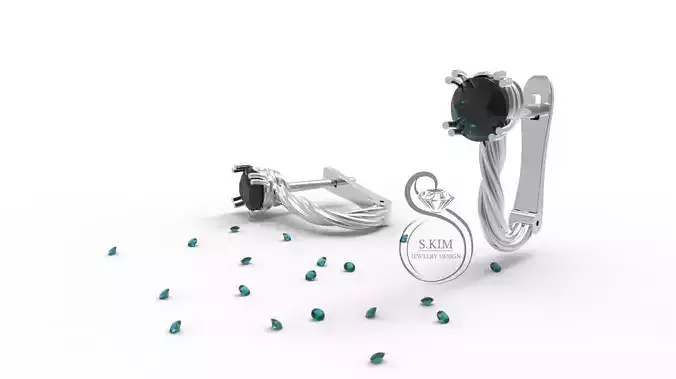 Wire earrings gem 5mm