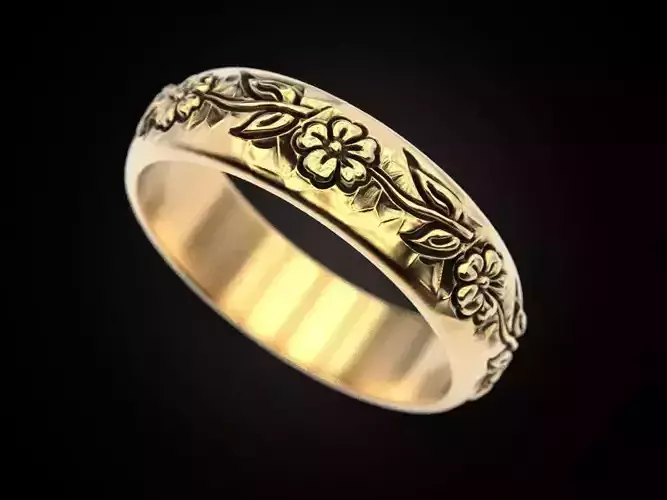 Wedding ring 7 flowers