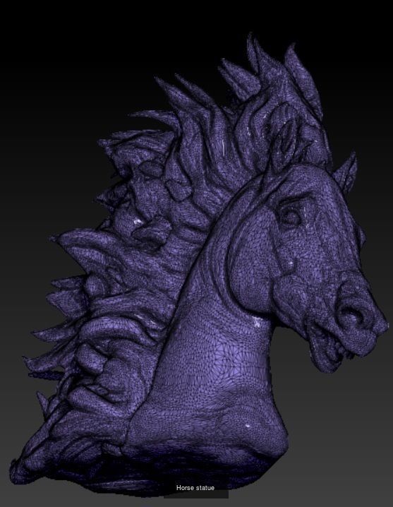 Lot of 4 pcs Horse Mustang heads 3D Model Collection_2