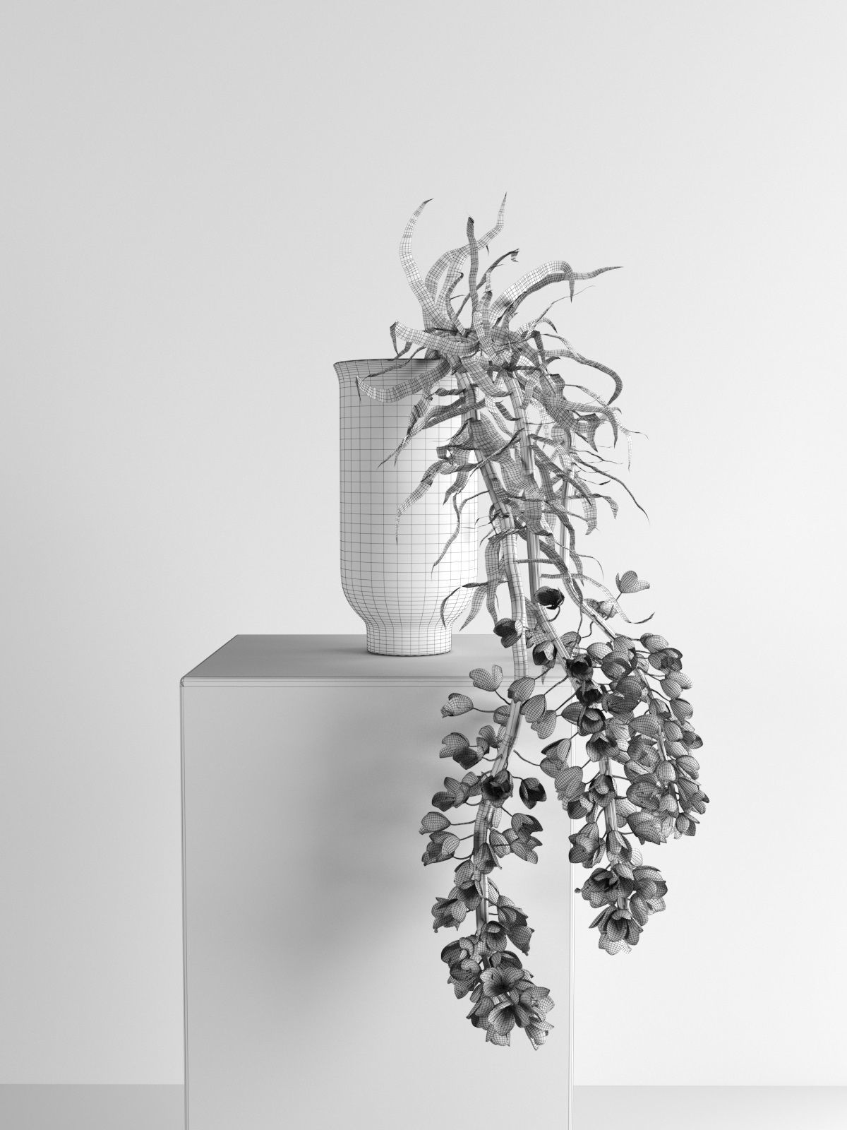 Cyclades Vase with Plants 3D model_3