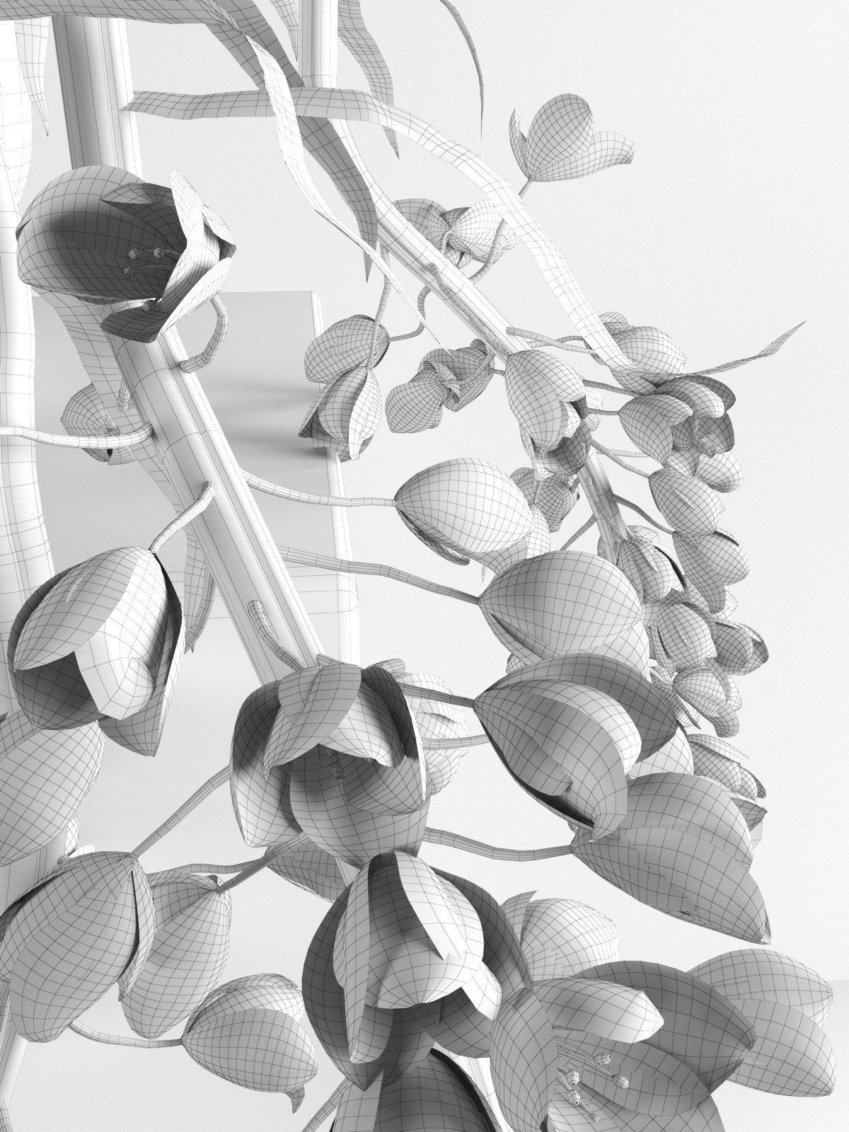 Cyclades Vase with Plants 3D model_4