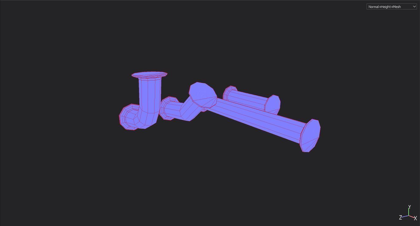 Pipe Set - Waterpipes - Construction Pipes Low-poly 3D model_11
