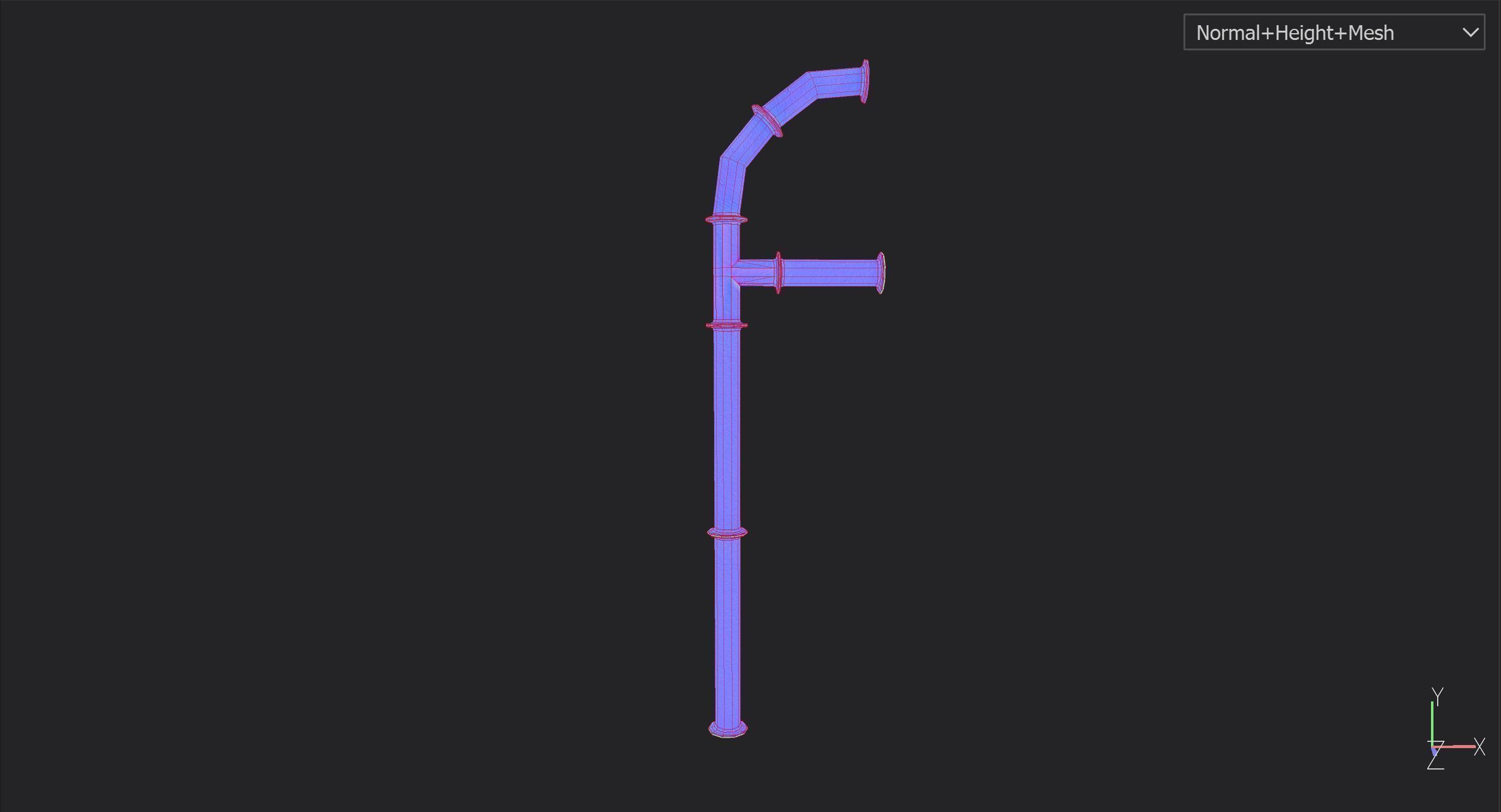 Pipe Set - Waterpipes - Construction Pipes Low-poly 3D model_6