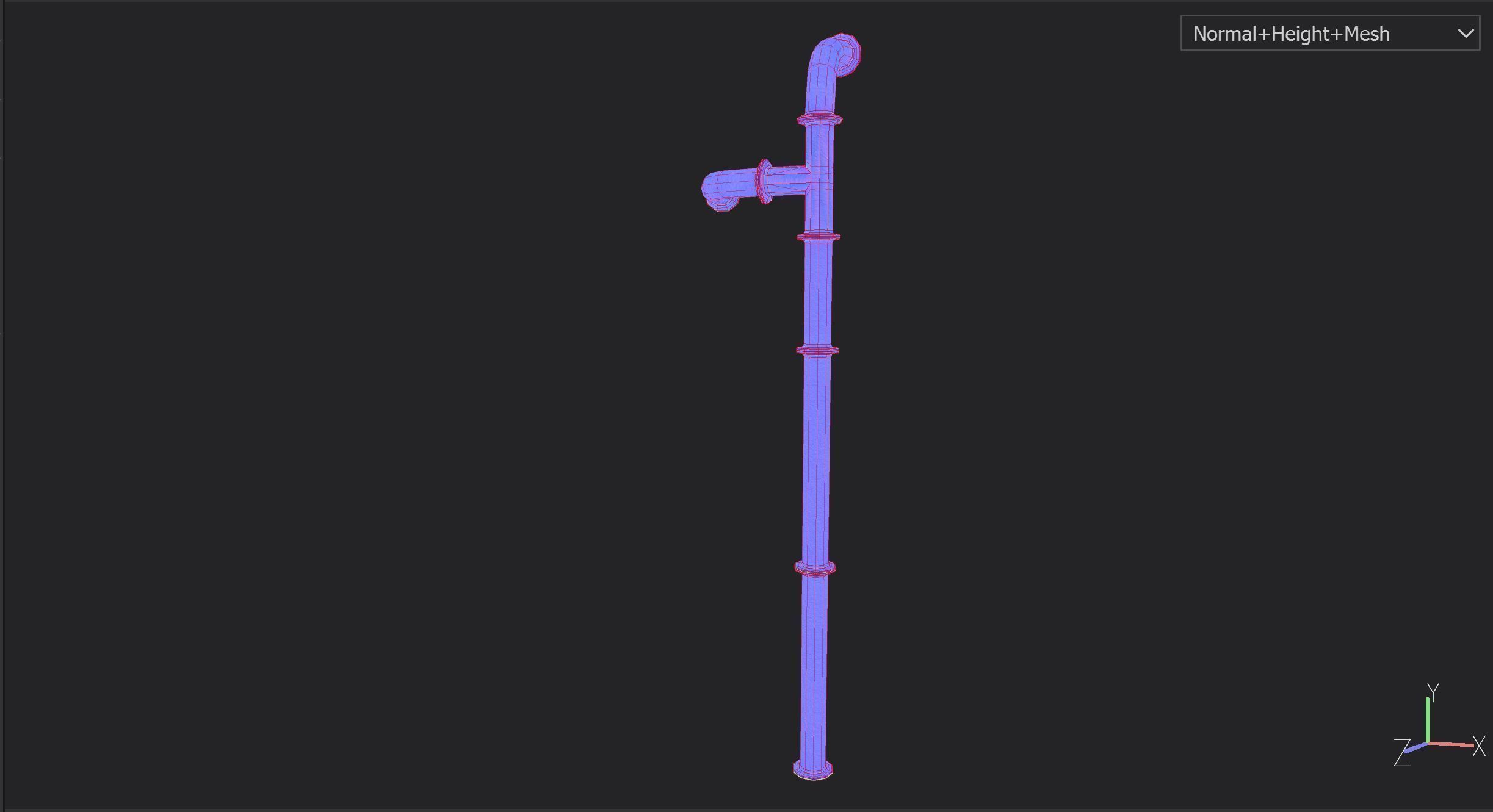 Pipe Set - Waterpipes - Construction Pipes Low-poly 3D model_9