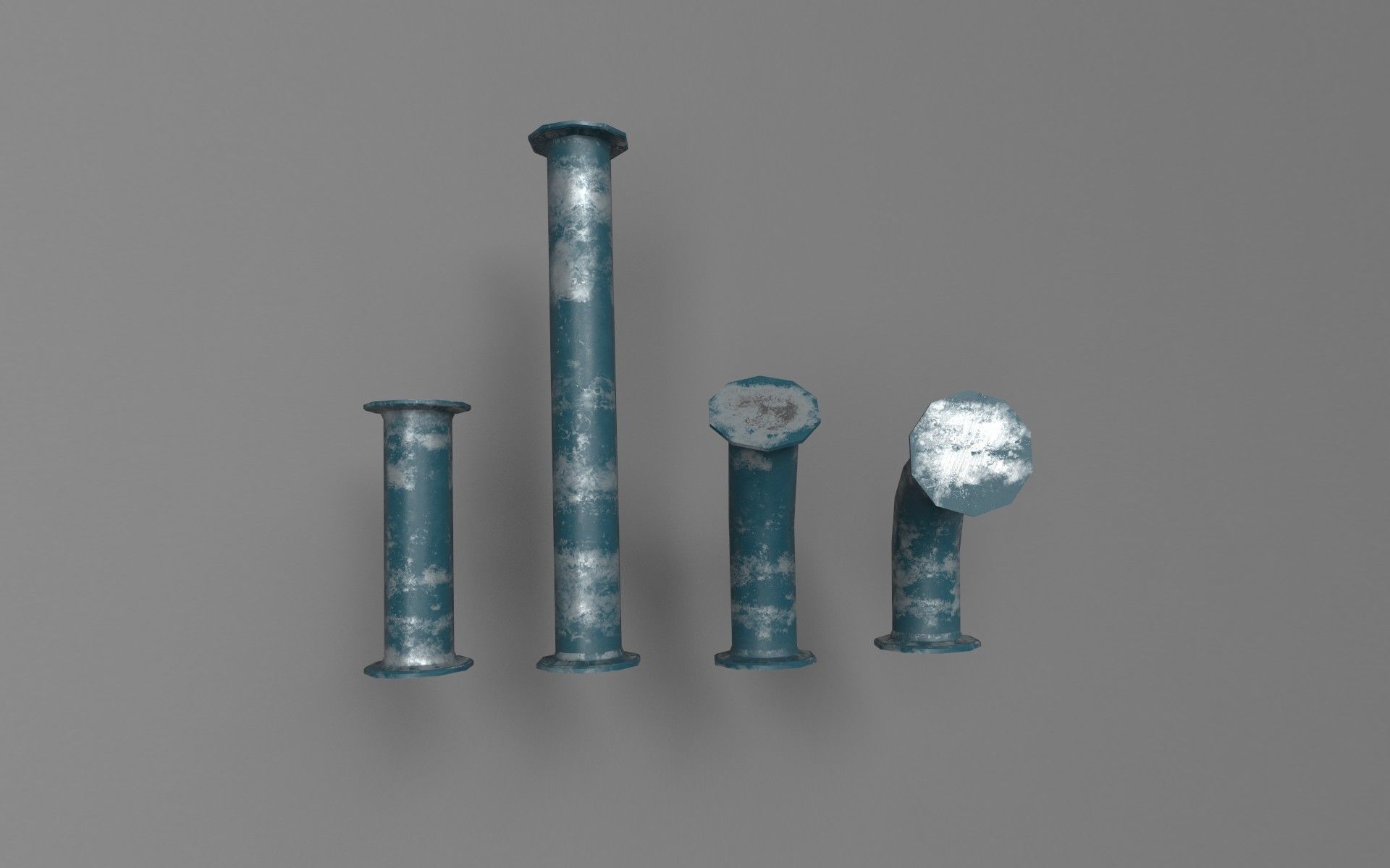 Pipe Set - Waterpipes - Construction Pipes Low-poly 3D model_10