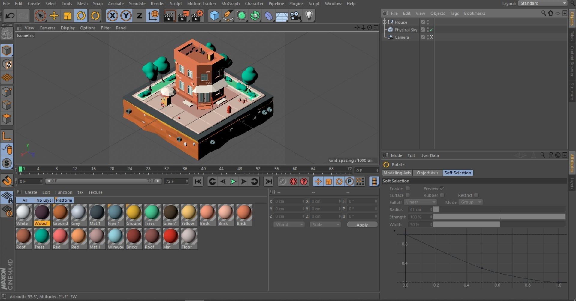 Cartoon Low Poly Brooklyn Small House Building Low-poly 3D model_11