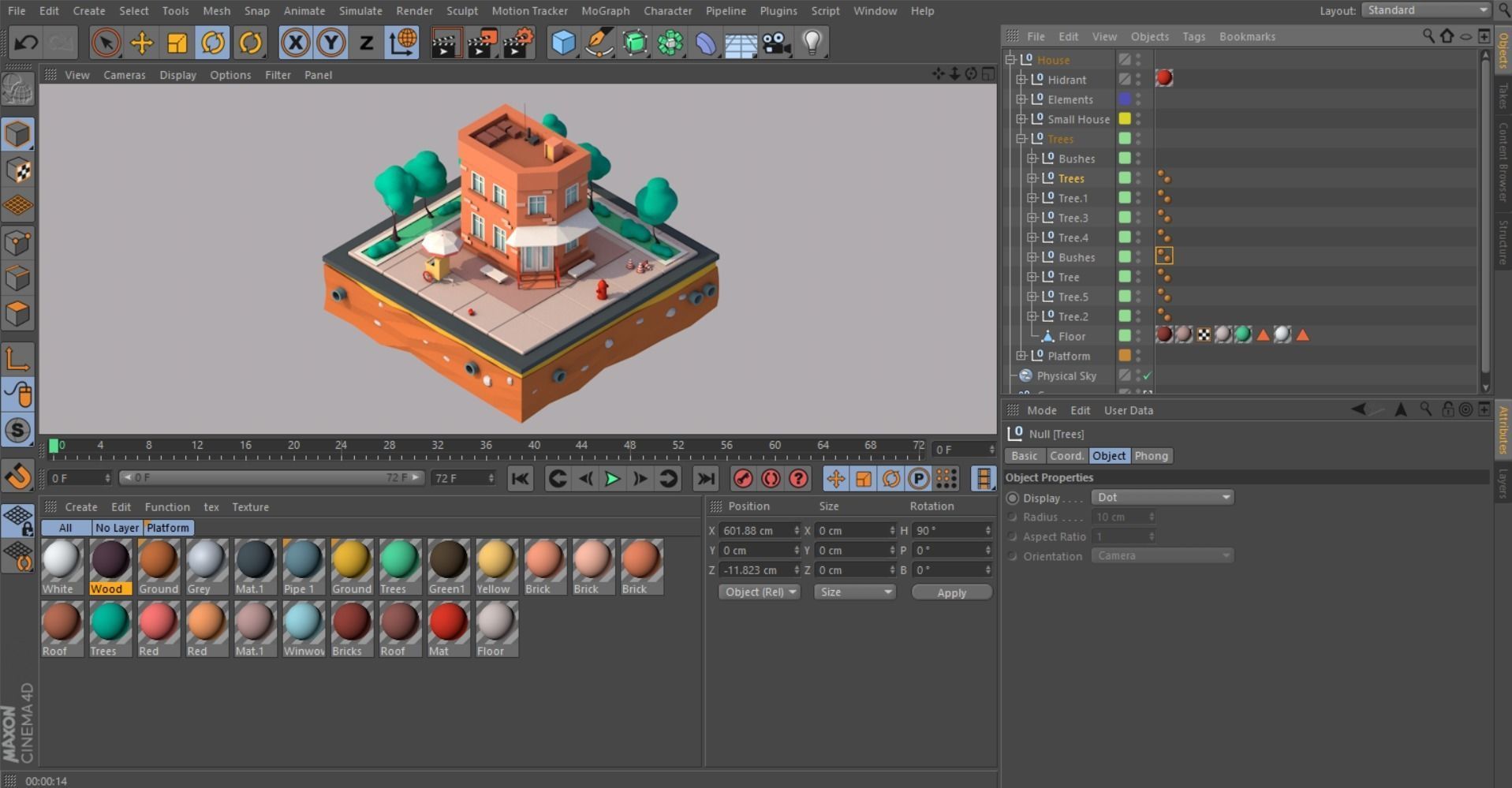 Cartoon Low Poly Brooklyn Small House Building Low-poly 3D model_12