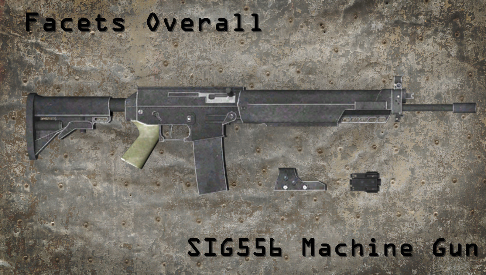 SIG 556 Machine Gun Low-poly 3D model_2