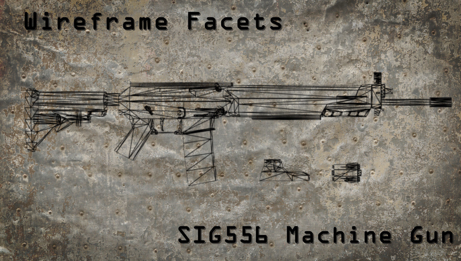 SIG 556 Machine Gun Low-poly 3D model_3