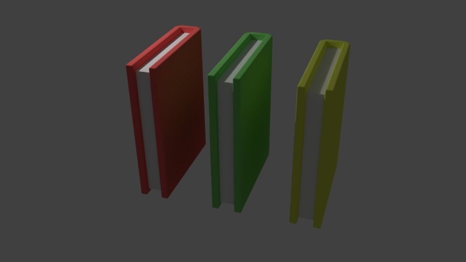 low poly books letter e Low-poly 3D model_1