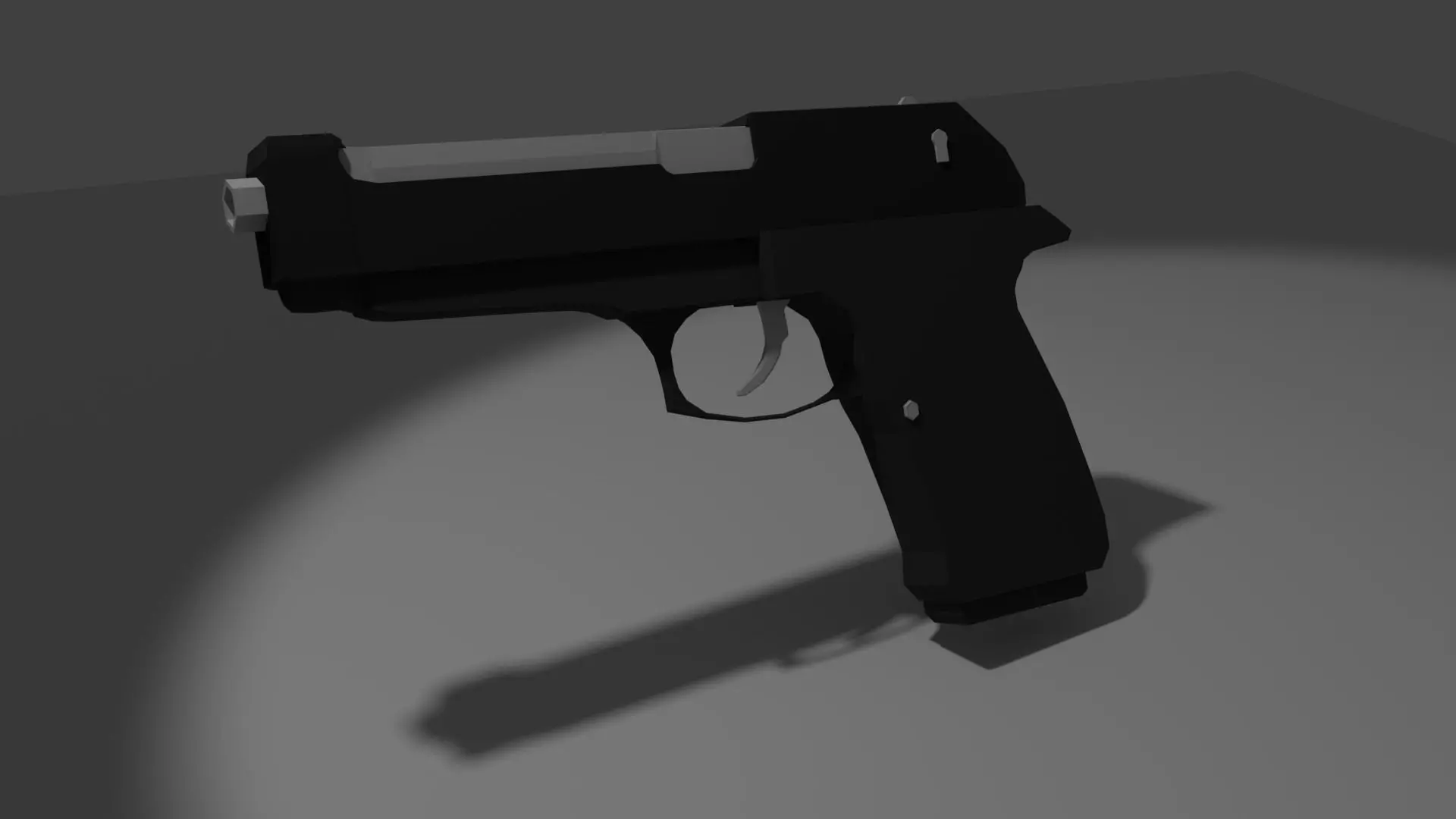 low poly gun Low-poly 3D model_0