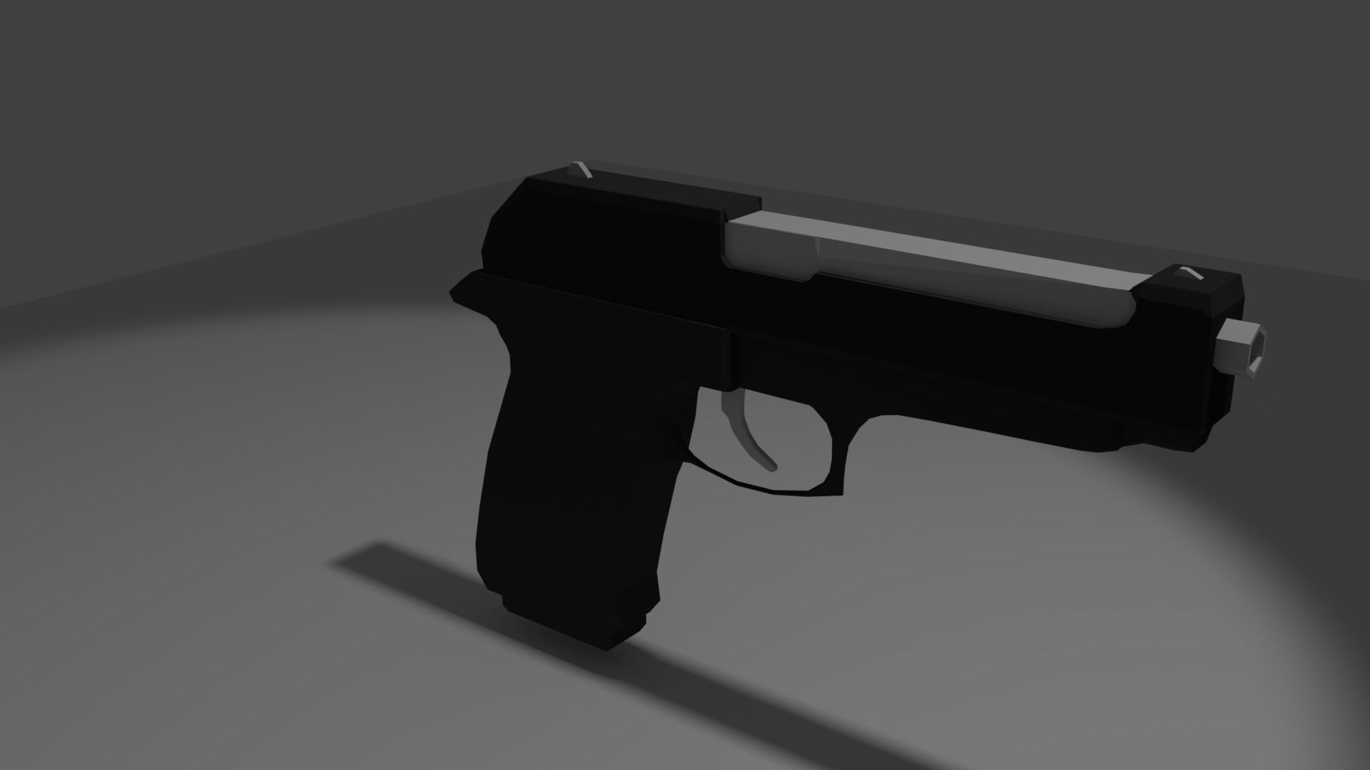 low poly gun Low-poly 3D model_1