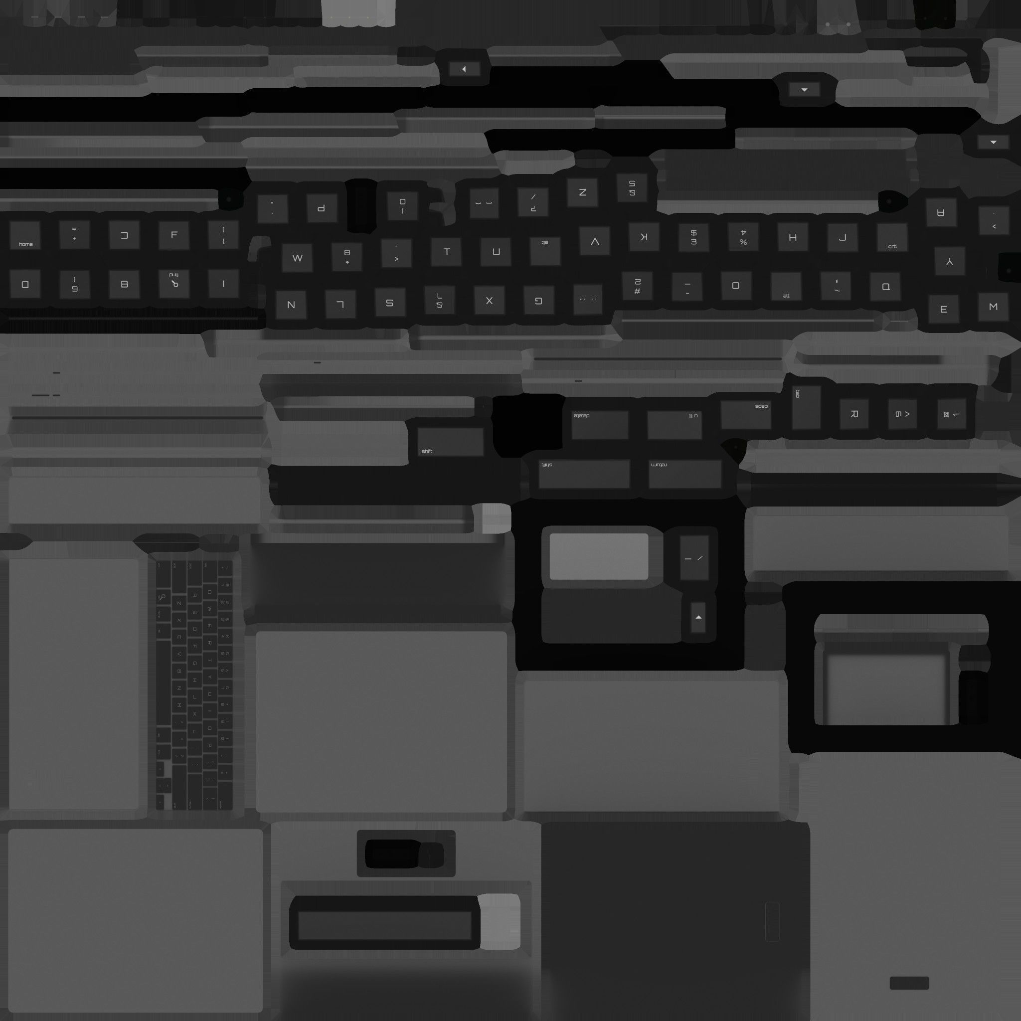 Large Digital Tablet With Keyboard Case and Stylus Low-poly 3D model_19