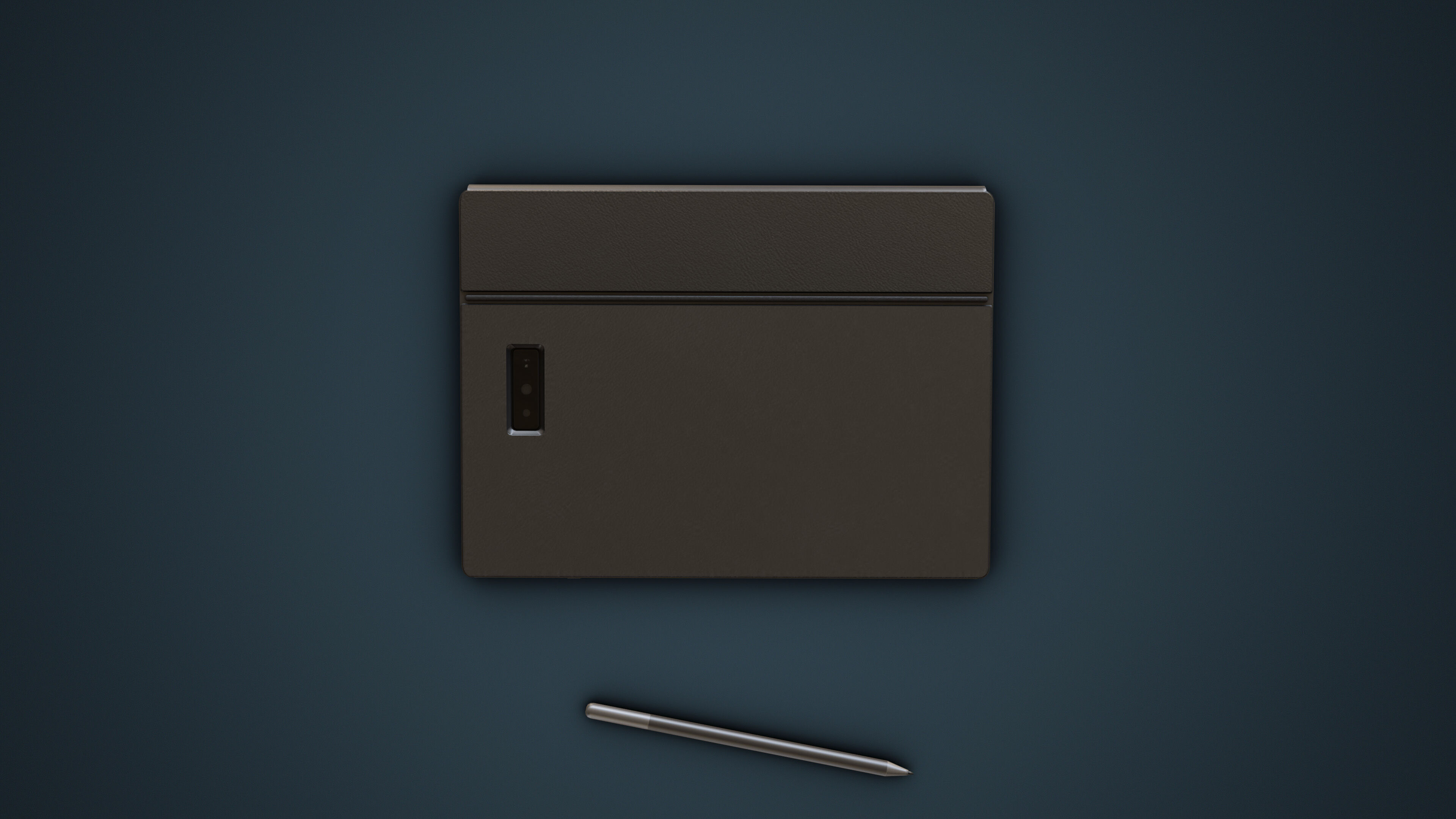 Large Digital Tablet With Keyboard Case and Stylus Low-poly 3D model_13