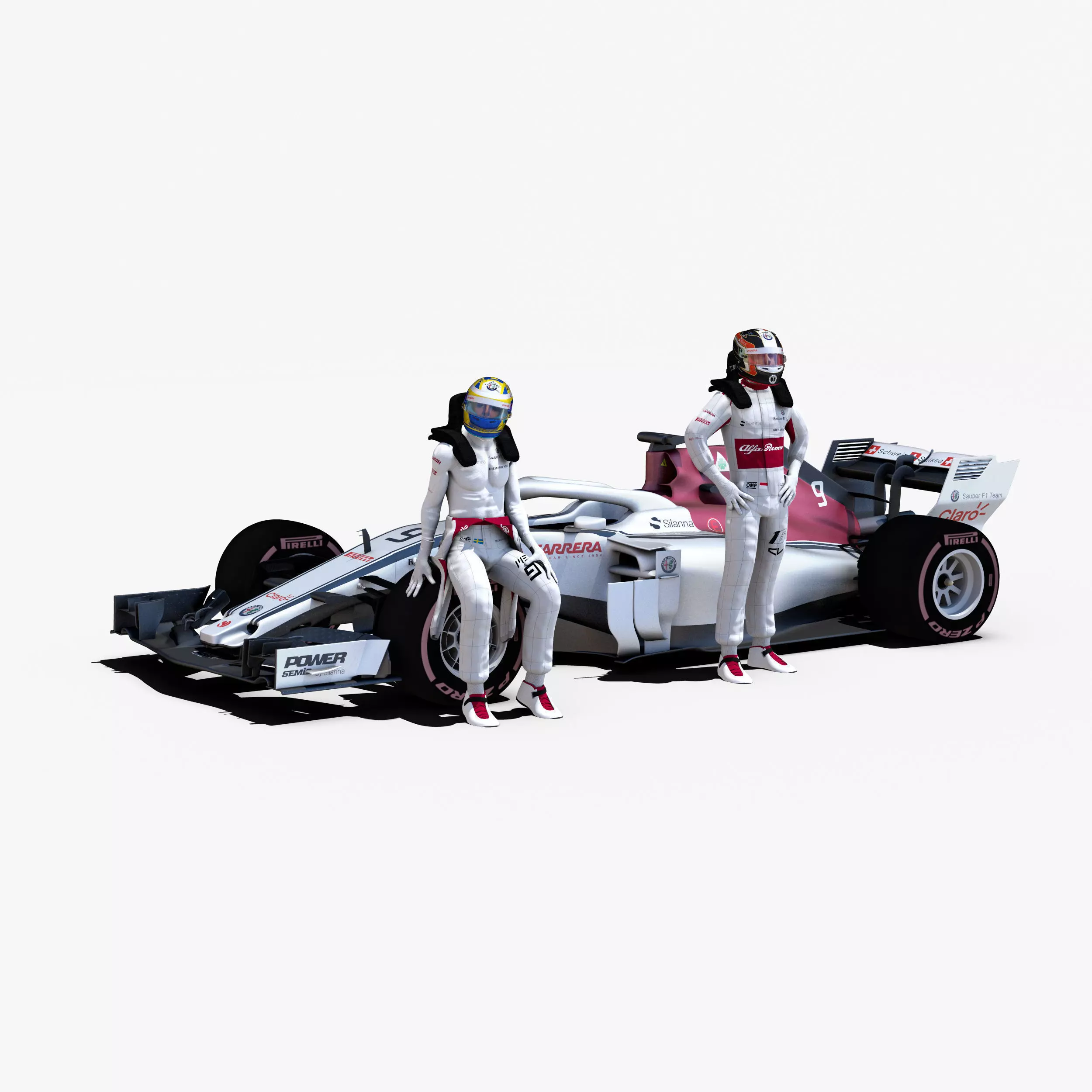 Alfa Romeo Sauber C37 Low-poly 3D model_0