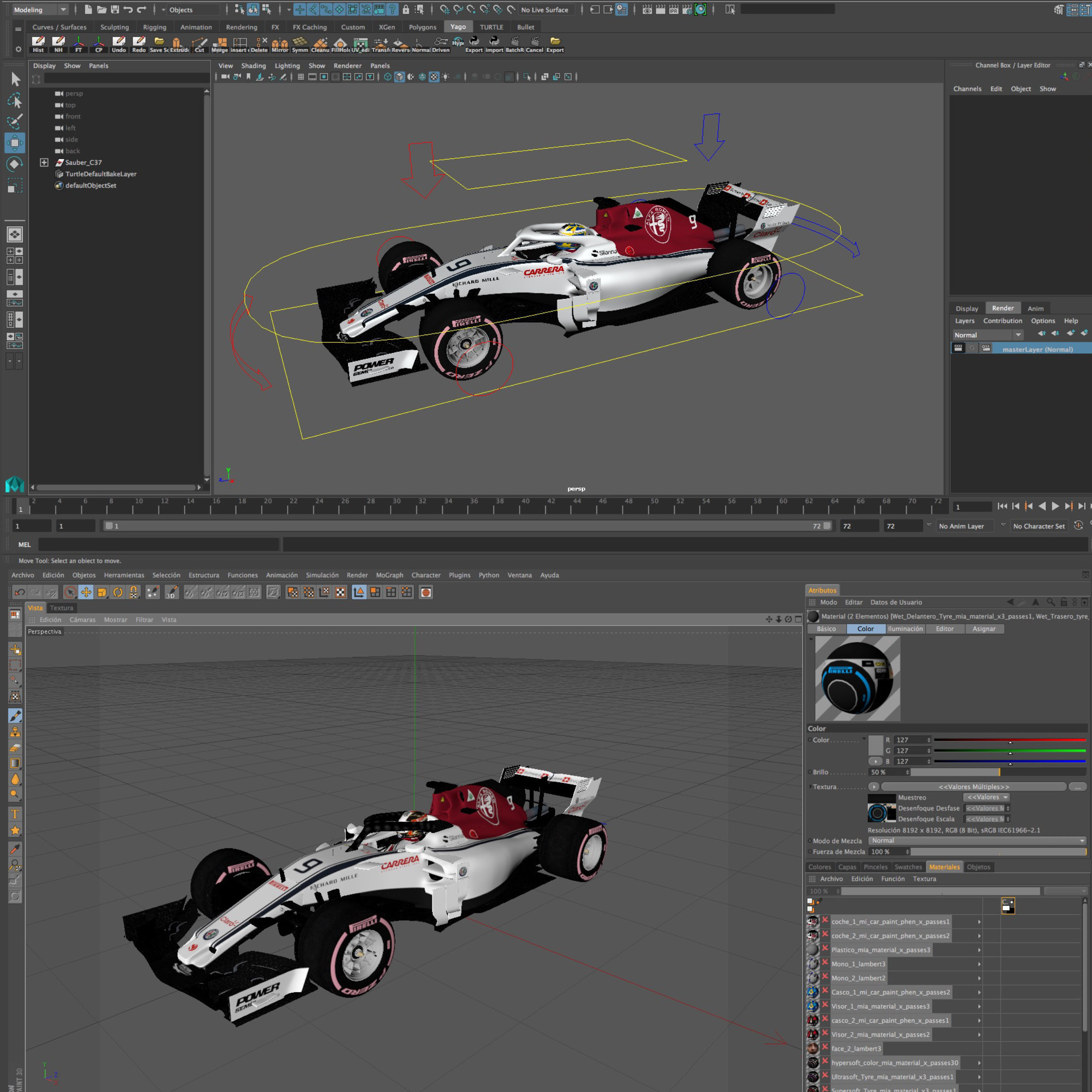 Alfa Romeo Sauber C37 Low-poly 3D model_15