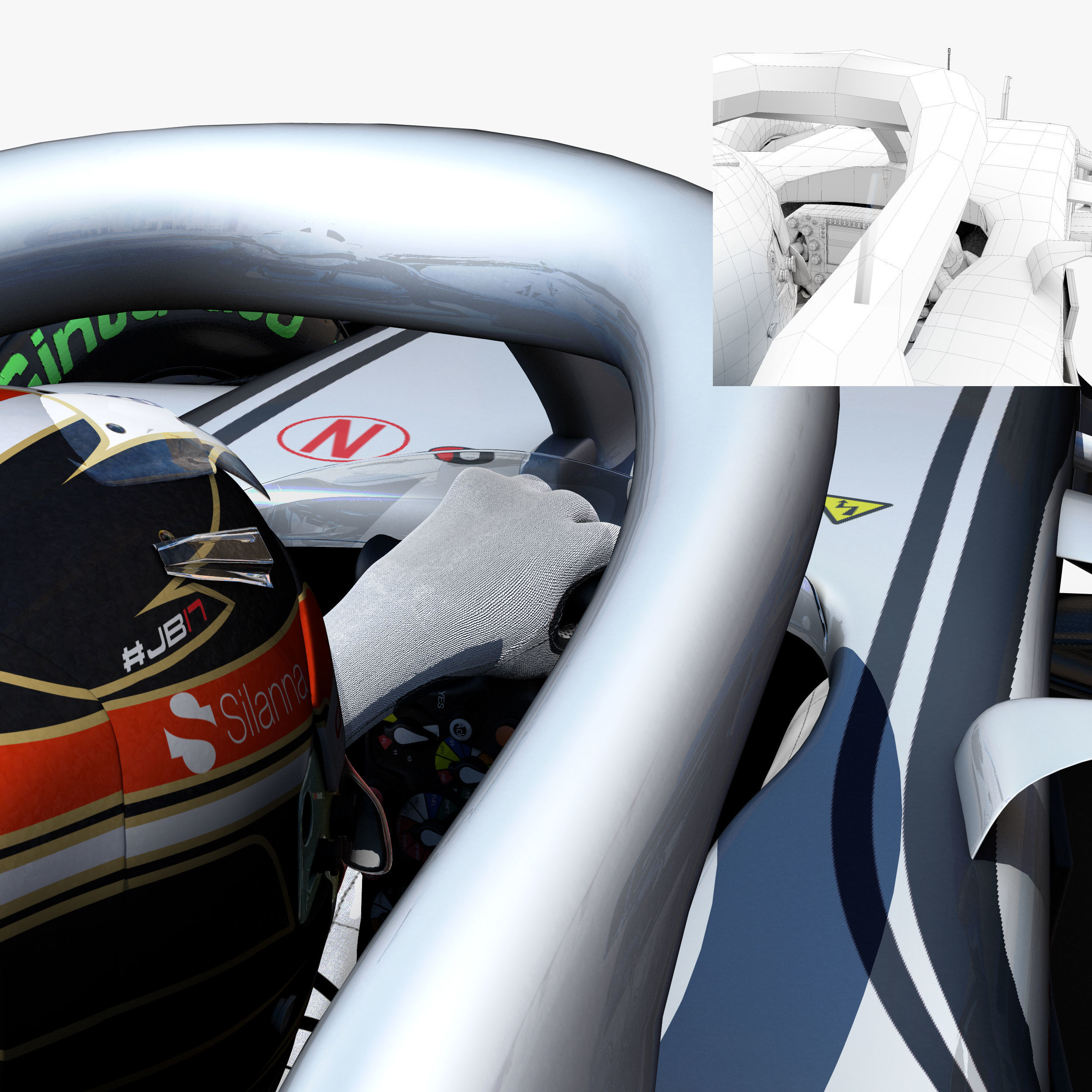 Alfa Romeo Sauber C37 Low-poly 3D model_5