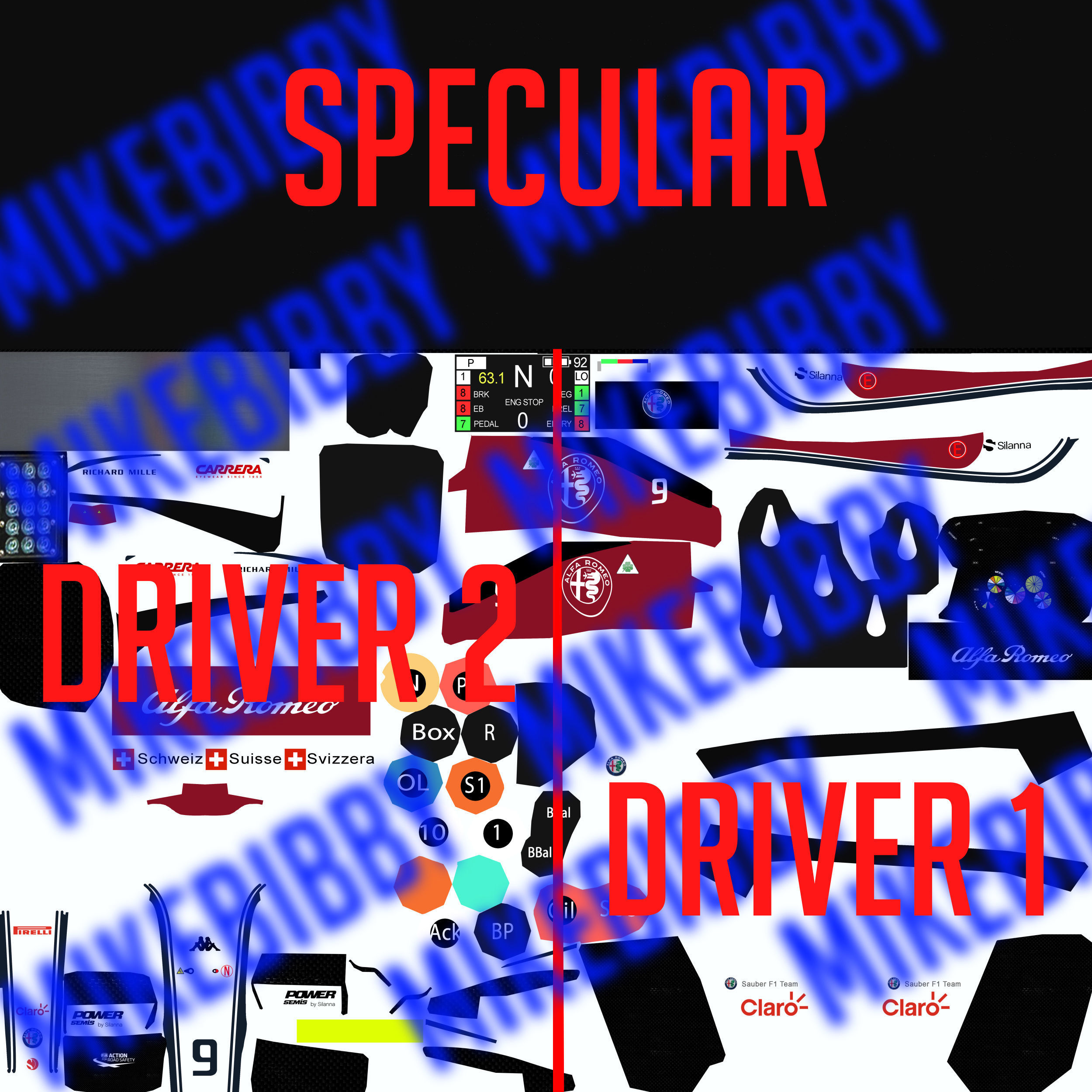 Alfa Romeo Sauber C37 Low-poly 3D model_13