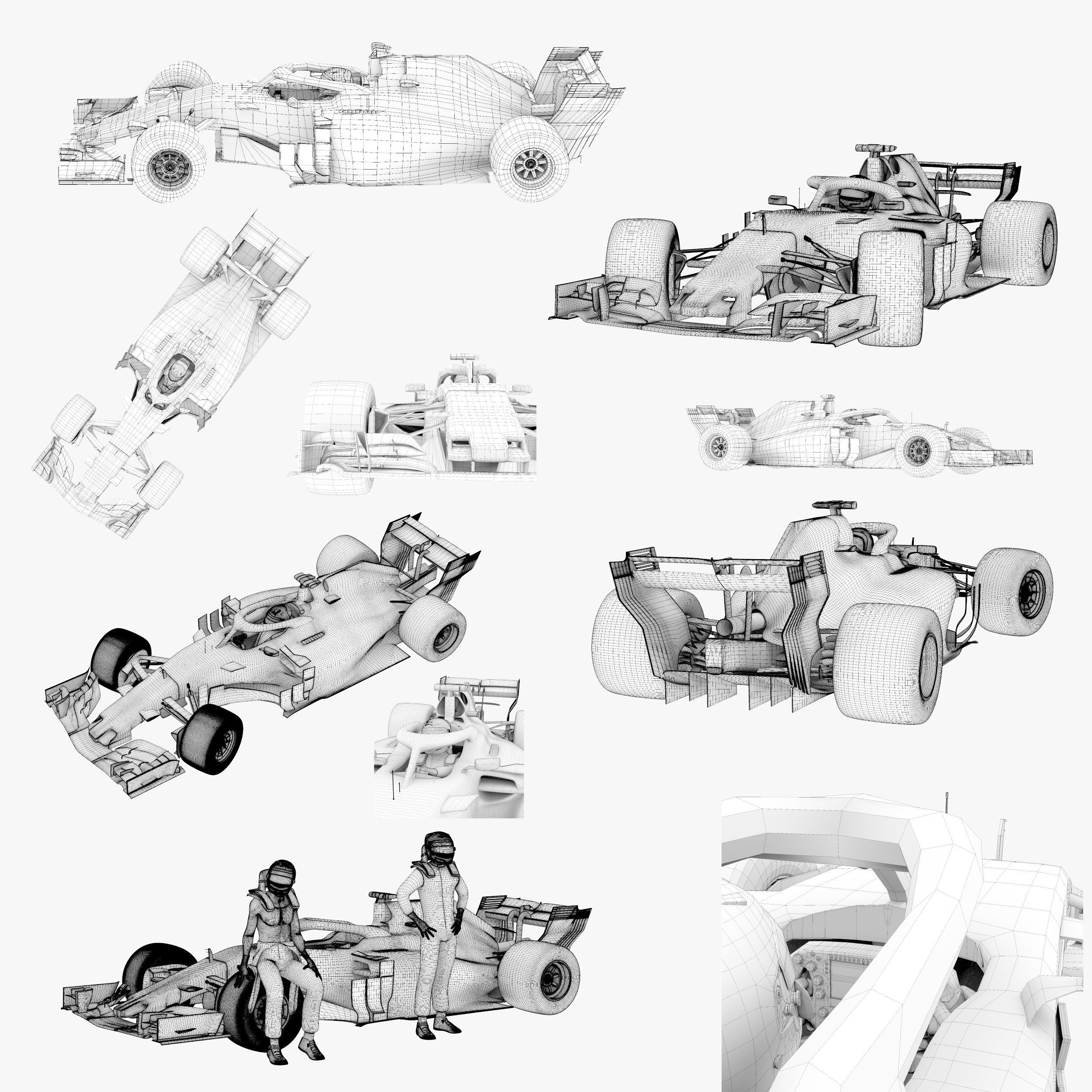 Alfa Romeo Sauber C37 Low-poly 3D model_10