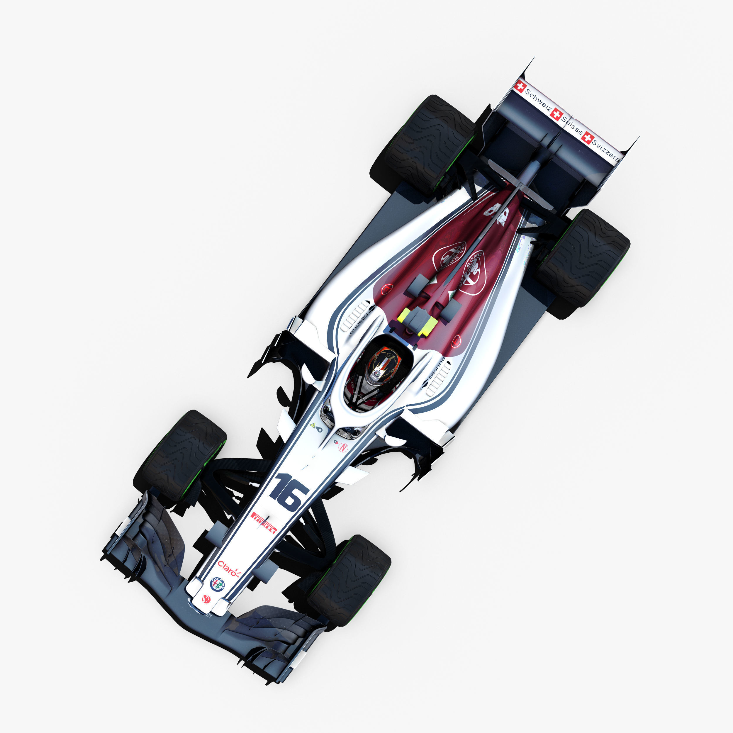 Alfa Romeo Sauber C37 Low-poly 3D model_3