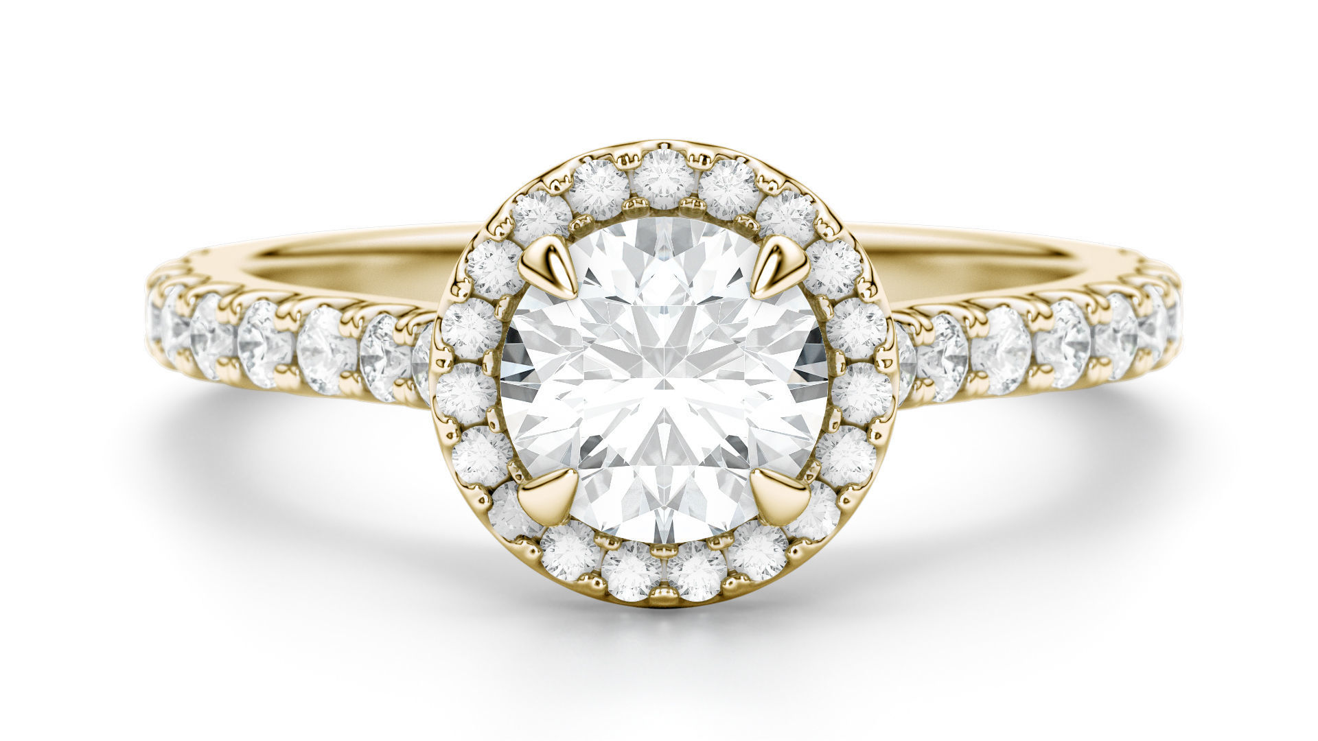 Classical Halo Ring Round 3D print model_20