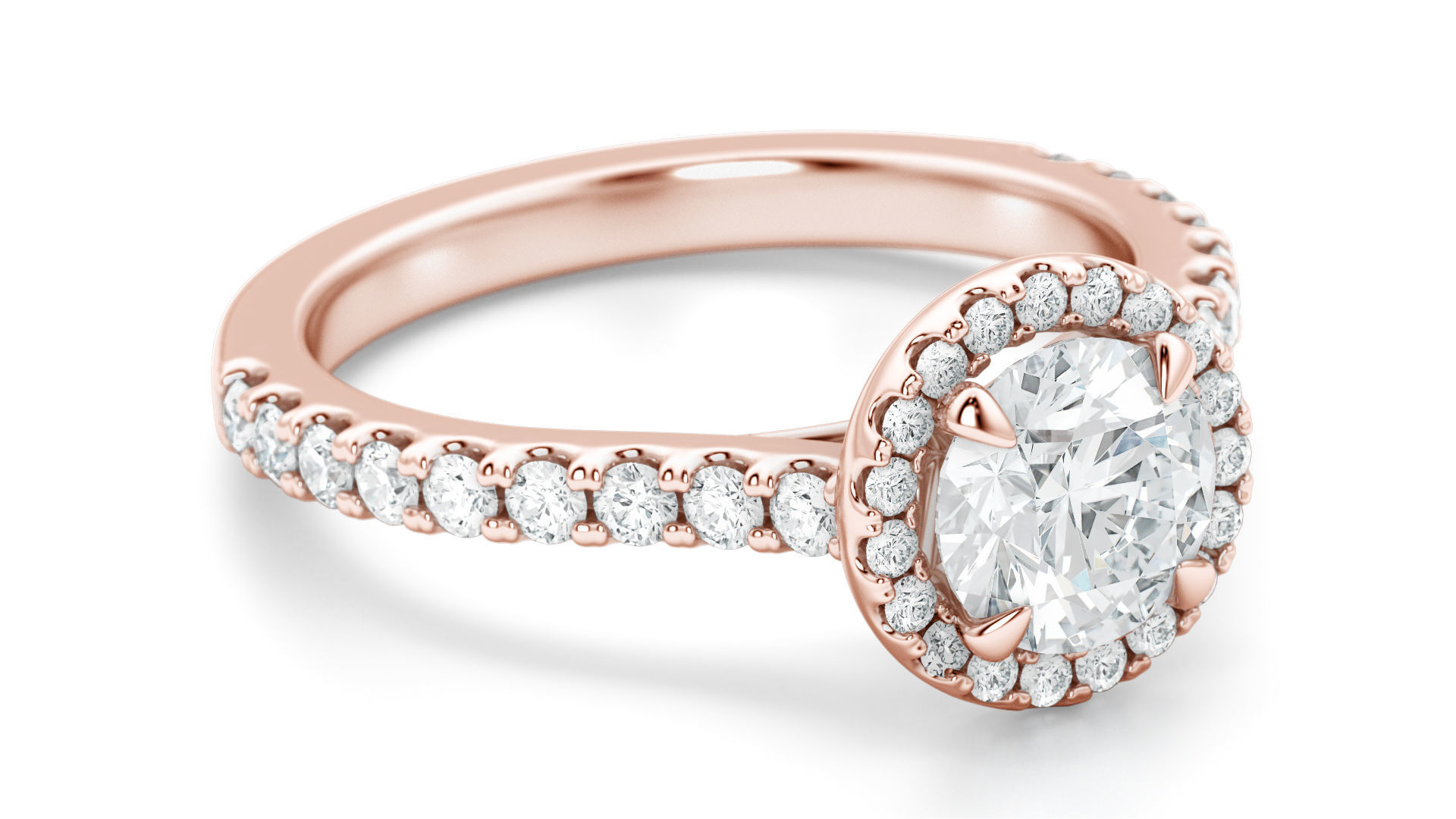 Classical Halo Ring Round 3D print model_18