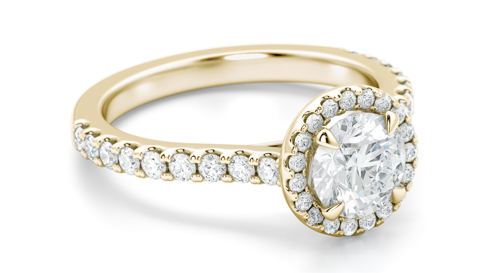 Classical Halo Ring Round 3D print model_17