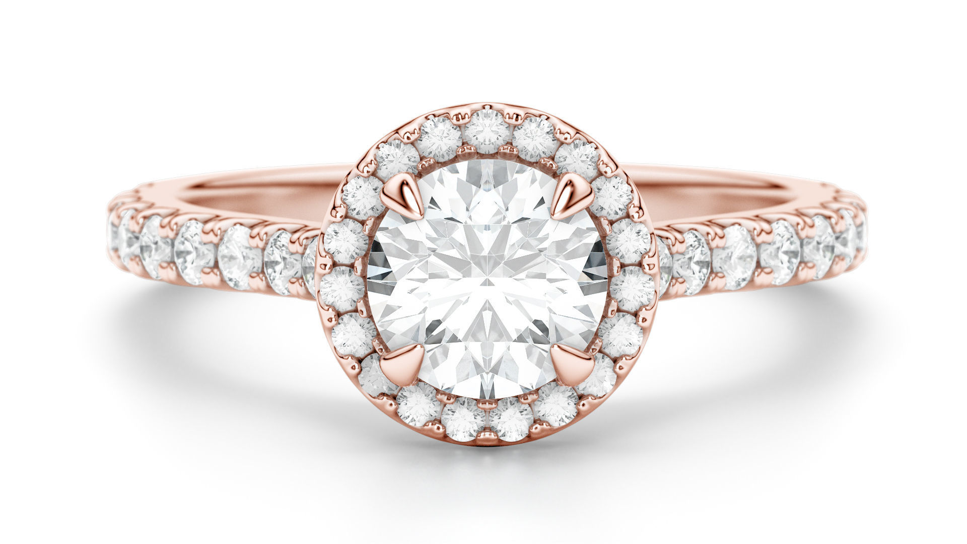 Classical Halo Ring Round 3D print model_19