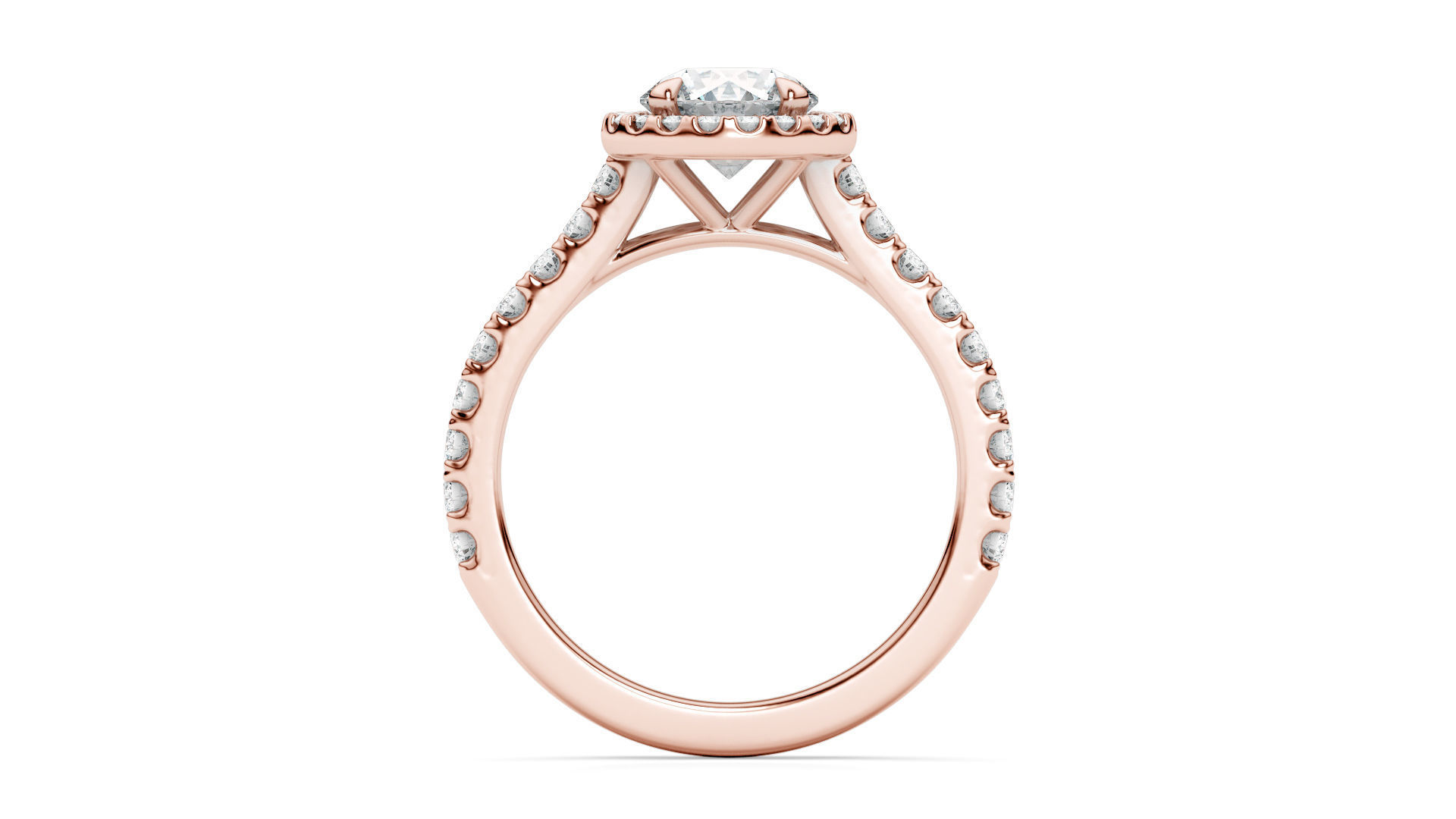 Classical Halo Ring Round 3D print model_16