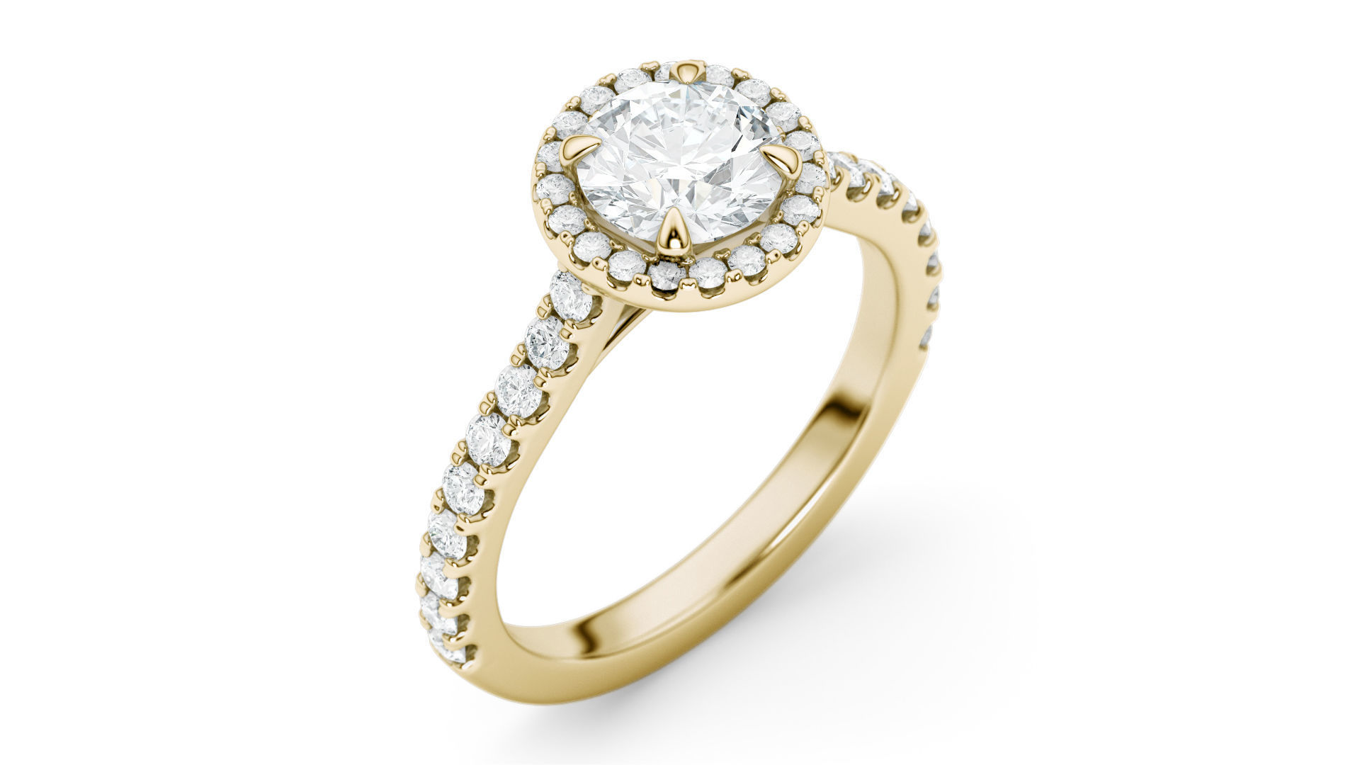 Classical Halo Ring Round 3D print model_13