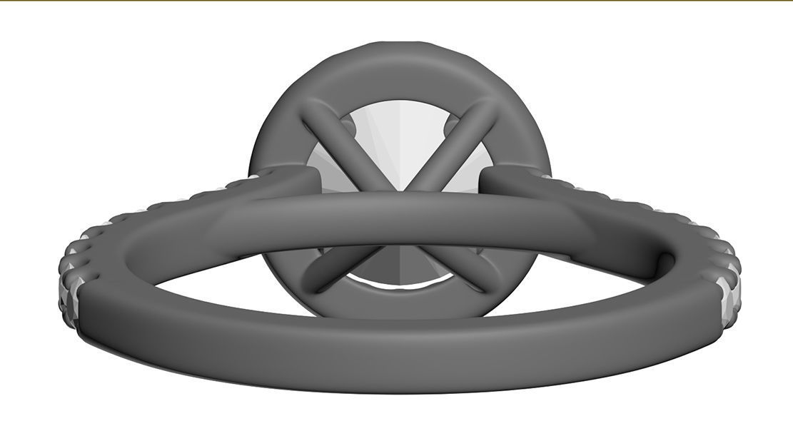 Classical Halo Ring Round 3D print model_12