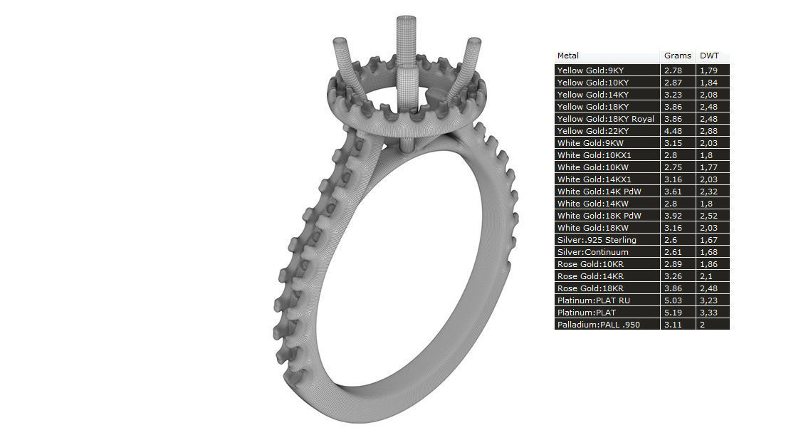 Classical Halo Ring Round 3D print model_7