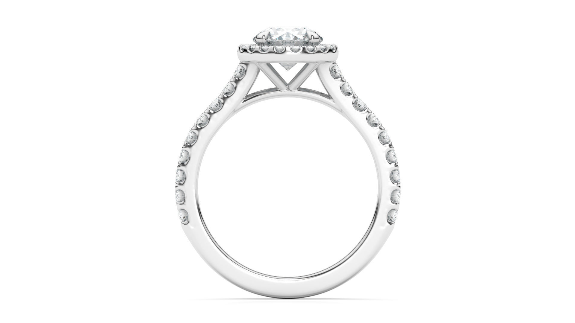 Classical Halo Ring Round 3D print model_2