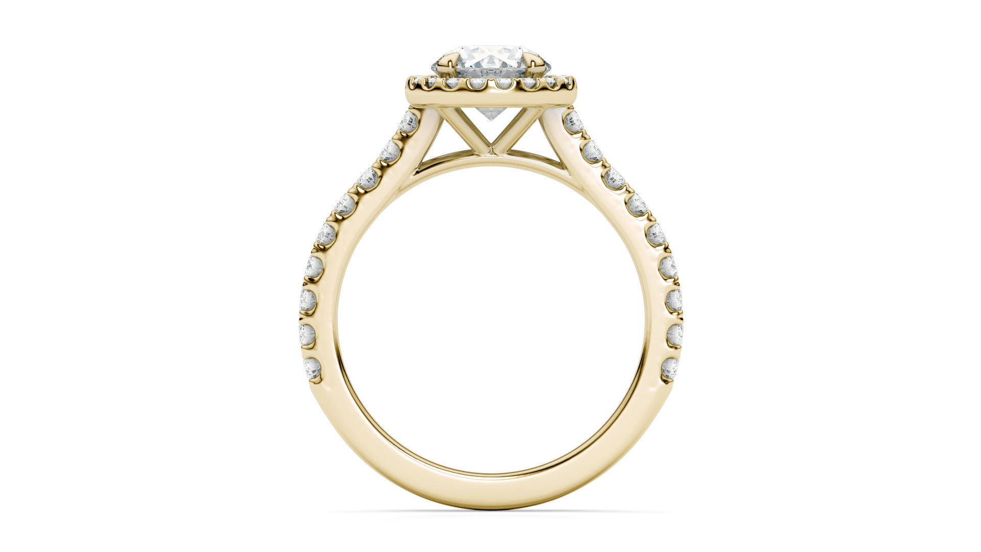 Classical Halo Ring Round 3D print model_15