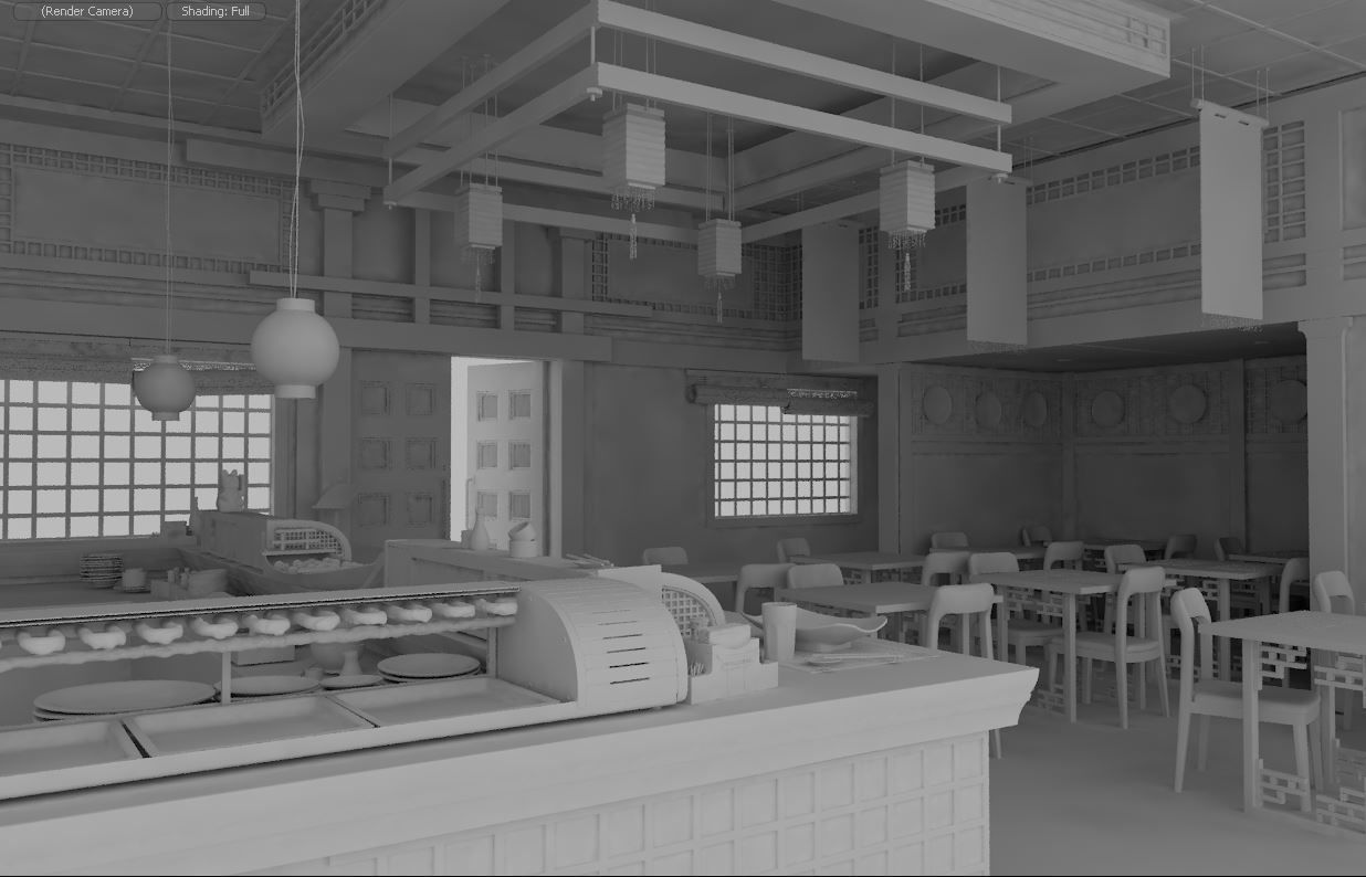 Sushi bar 3D model_8