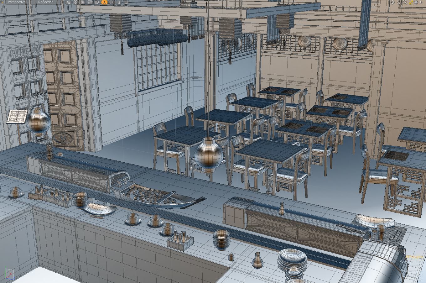 Sushi bar 3D model_5