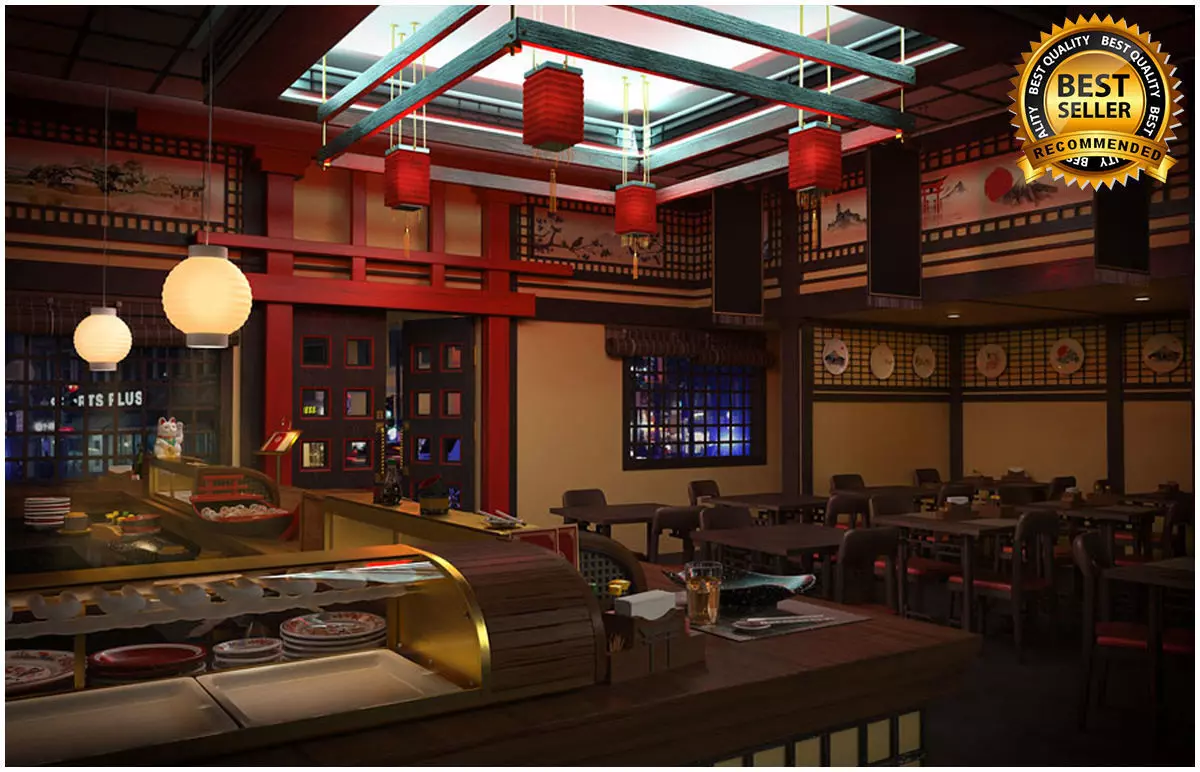 Sushi bar 3D model_0