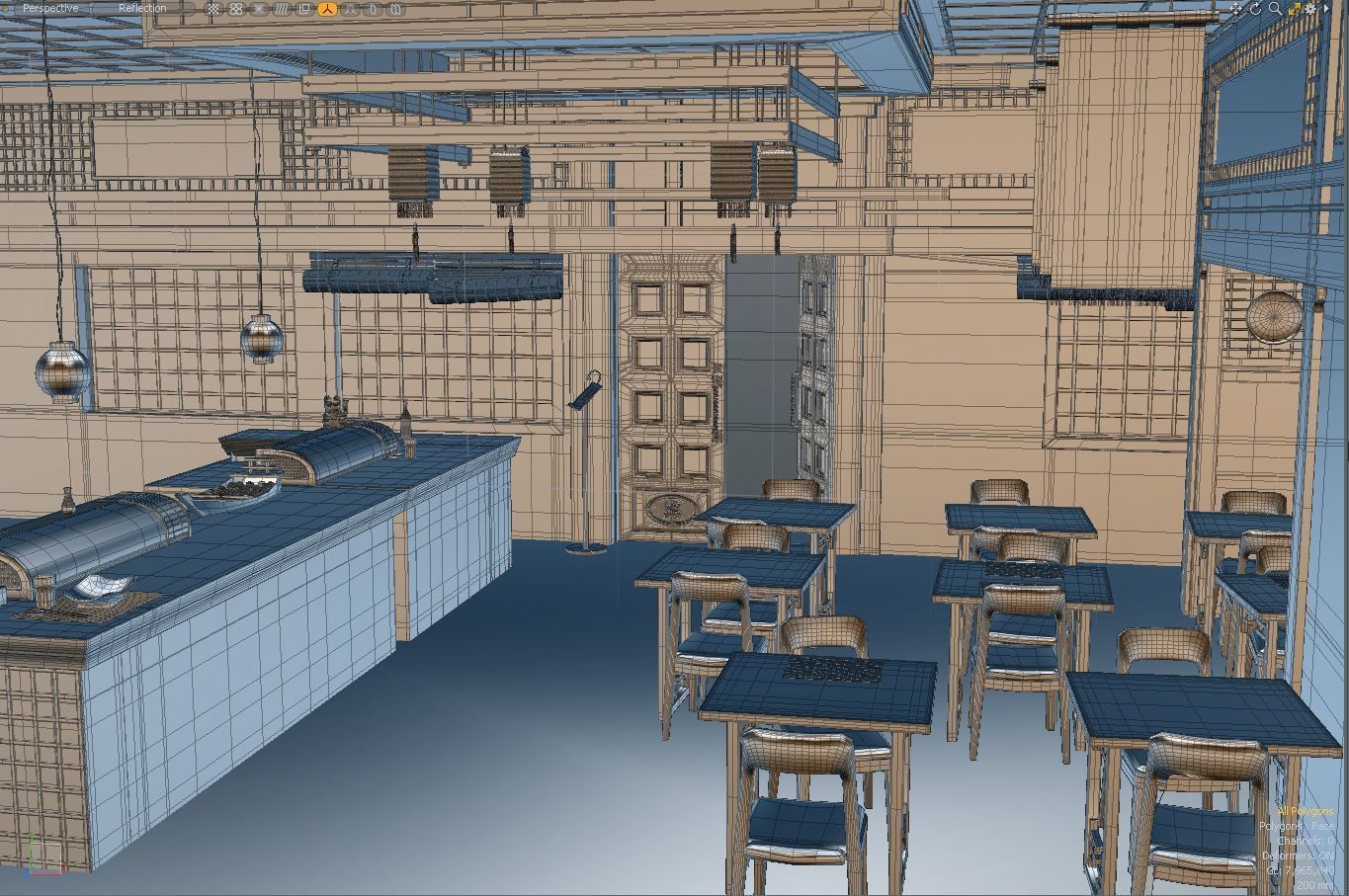 Sushi bar 3D model_4