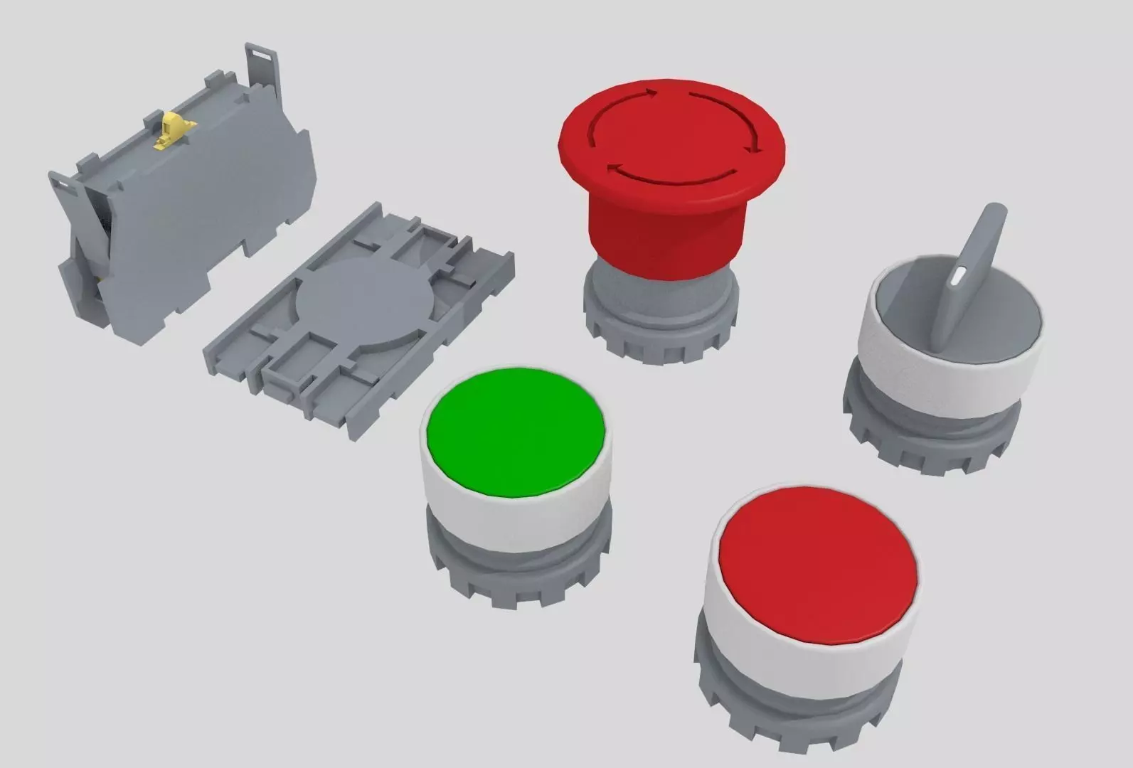 Push buttons 3D model_0