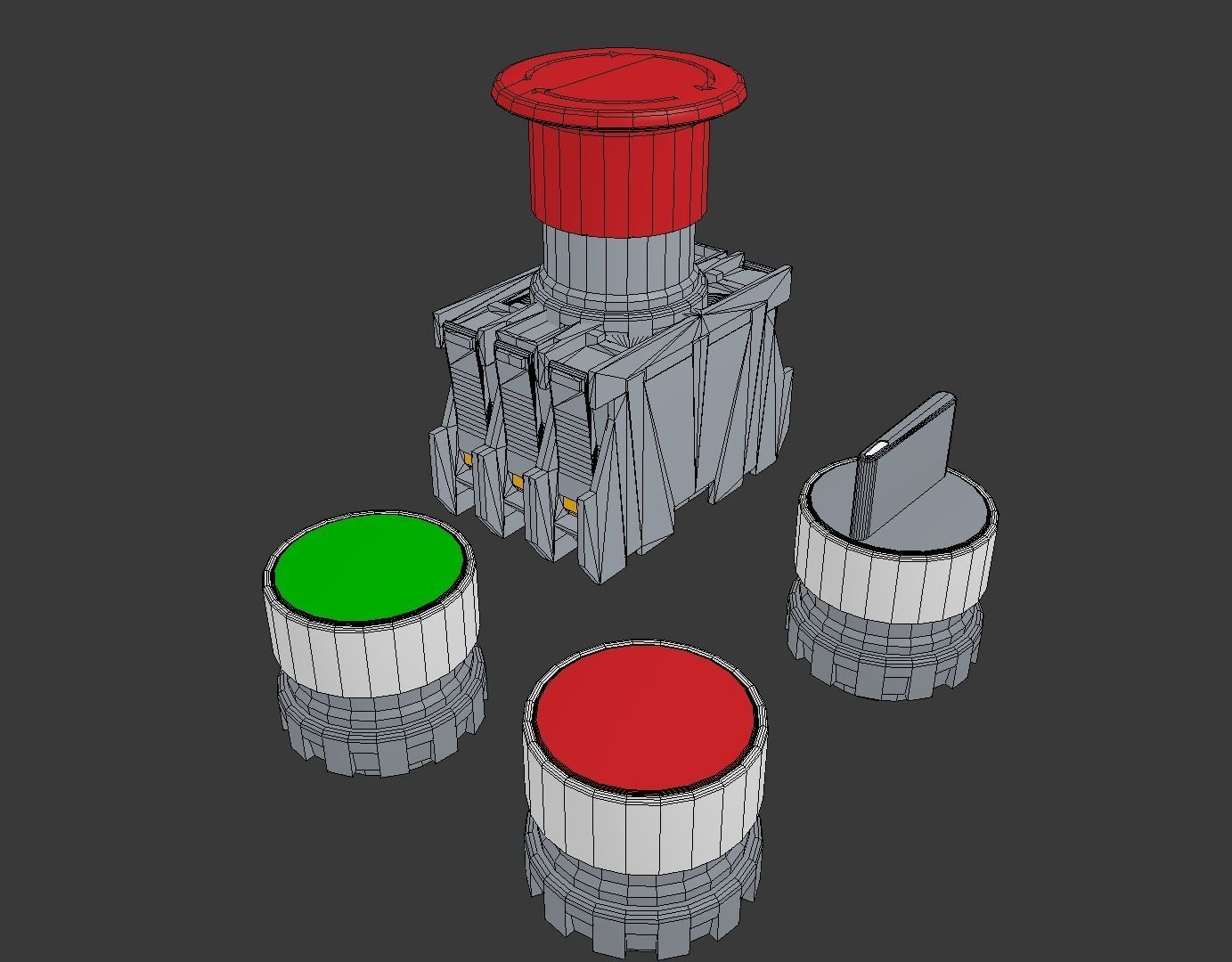 Push buttons 3D model_11
