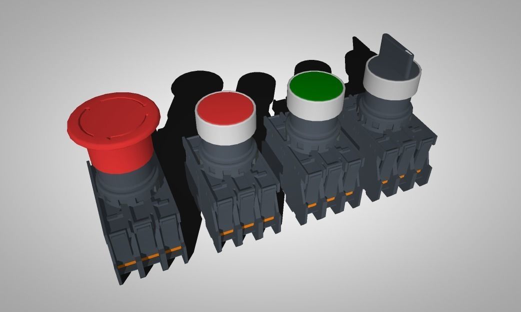 Push buttons 3D model_9