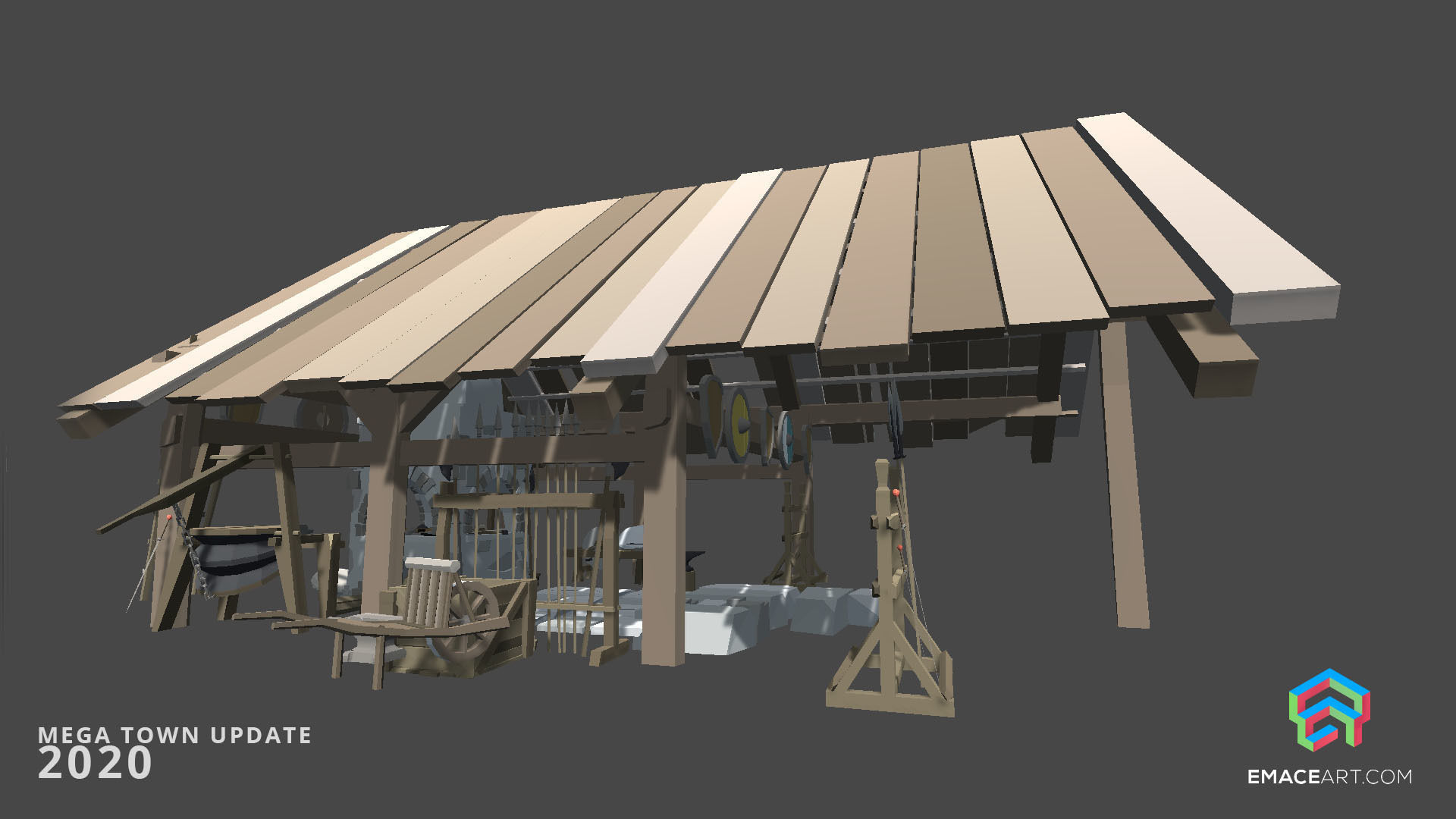 Slavic Medieval Village Town Interior and Exterior Pack  Low-poly 3D model_24