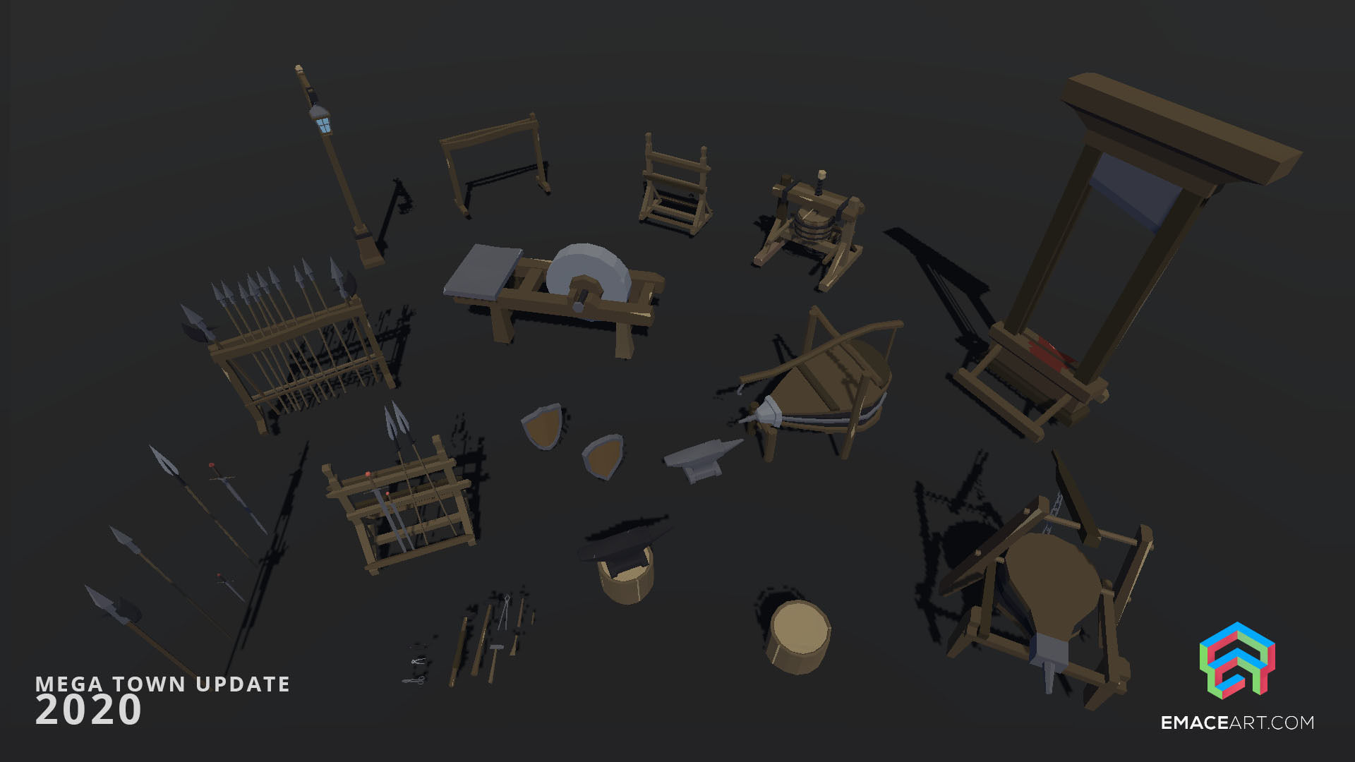 Slavic Medieval Village Town Interior and Exterior Pack  Low-poly 3D model_36