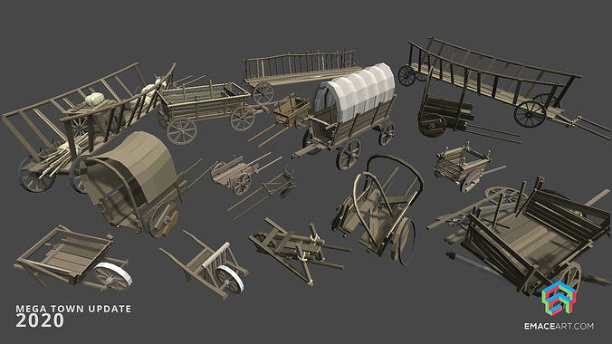 Slavic Medieval Village Town Interior and Exterior Pack  Low-poly 3D model 4