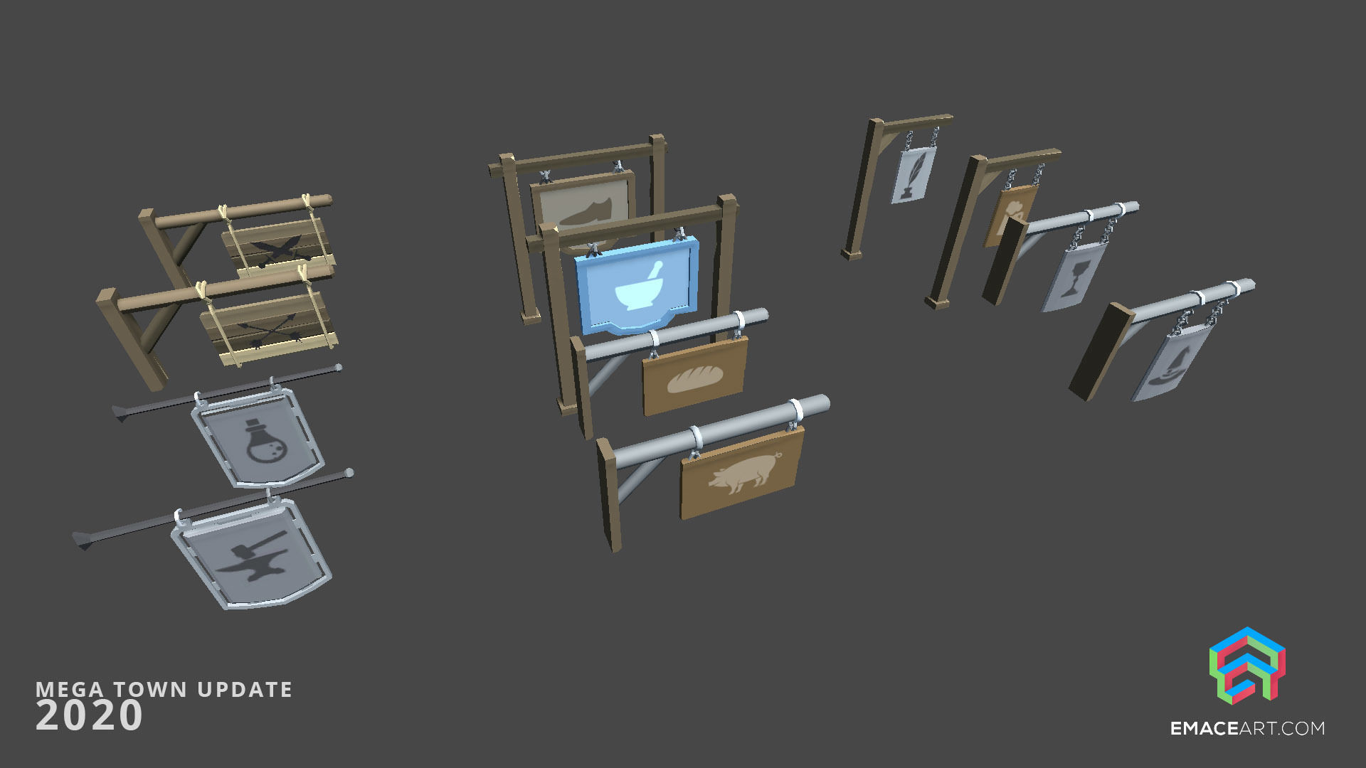 Slavic Medieval Village Town Interior and Exterior Pack  Low-poly 3D model_18