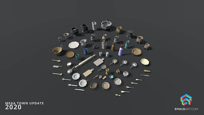 Slavic Medieval Village Town Interior and Exterior Pack  Low-poly 3D model 7