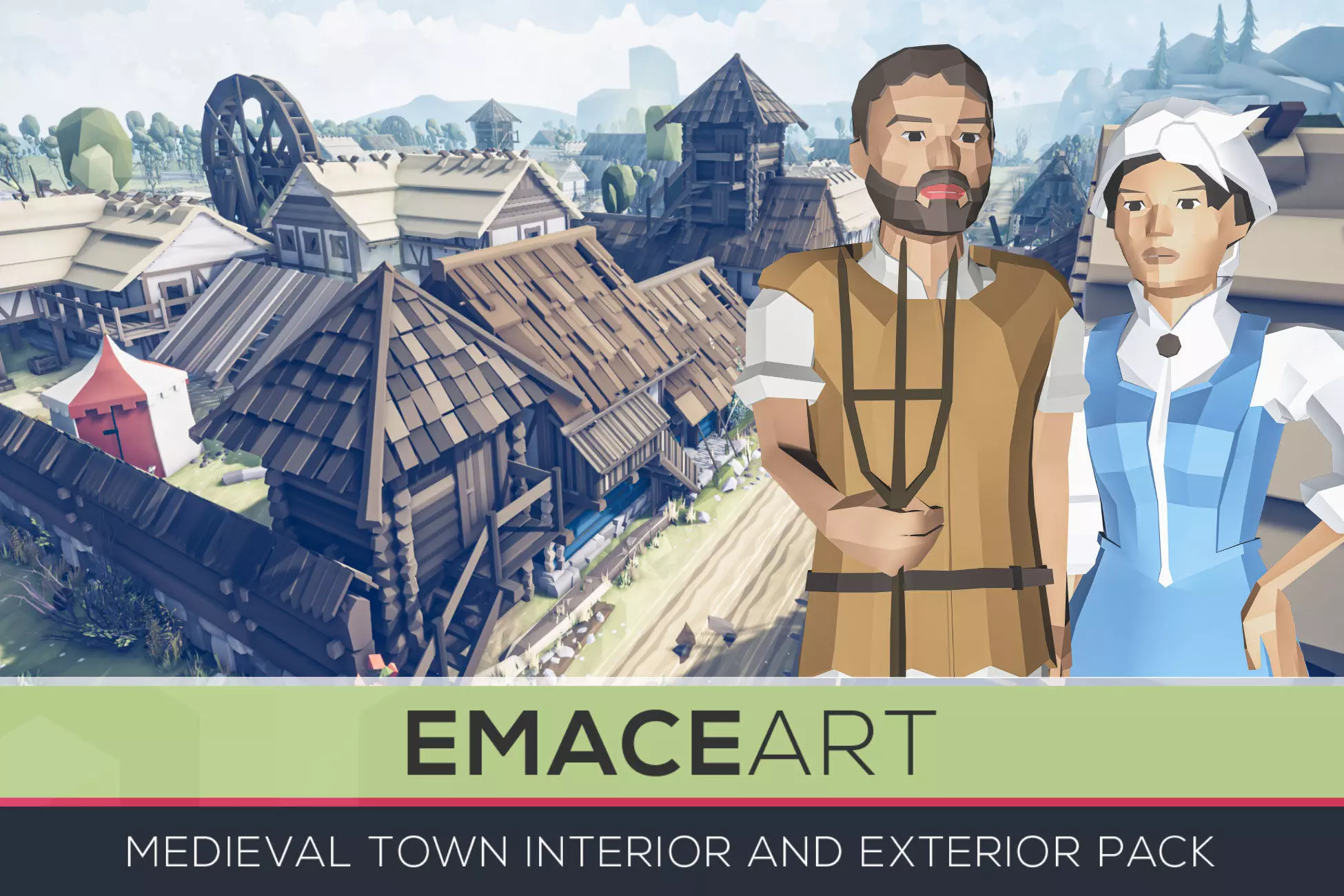 Slavic Medieval Village Town Interior and Exterior Pack  Low-poly 3D model_0
