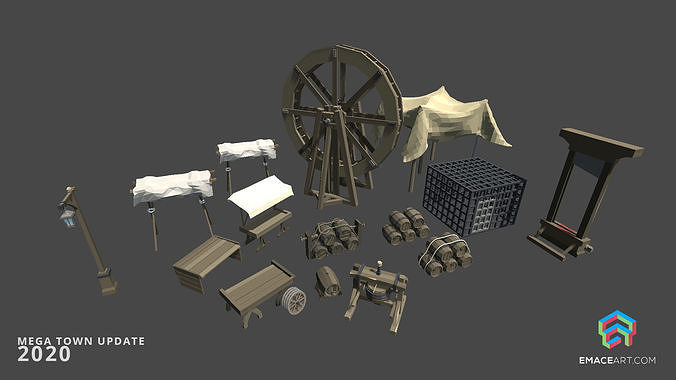 Slavic Medieval Village Town Interior and Exterior Pack  Low-poly 3D model 3