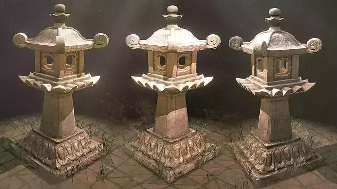 Japanese Shogun Shrine Pillar