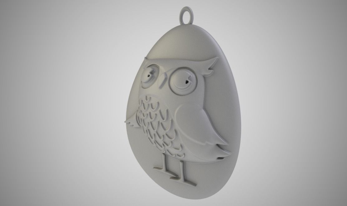 Rock Owl Necklace 3D print model_6